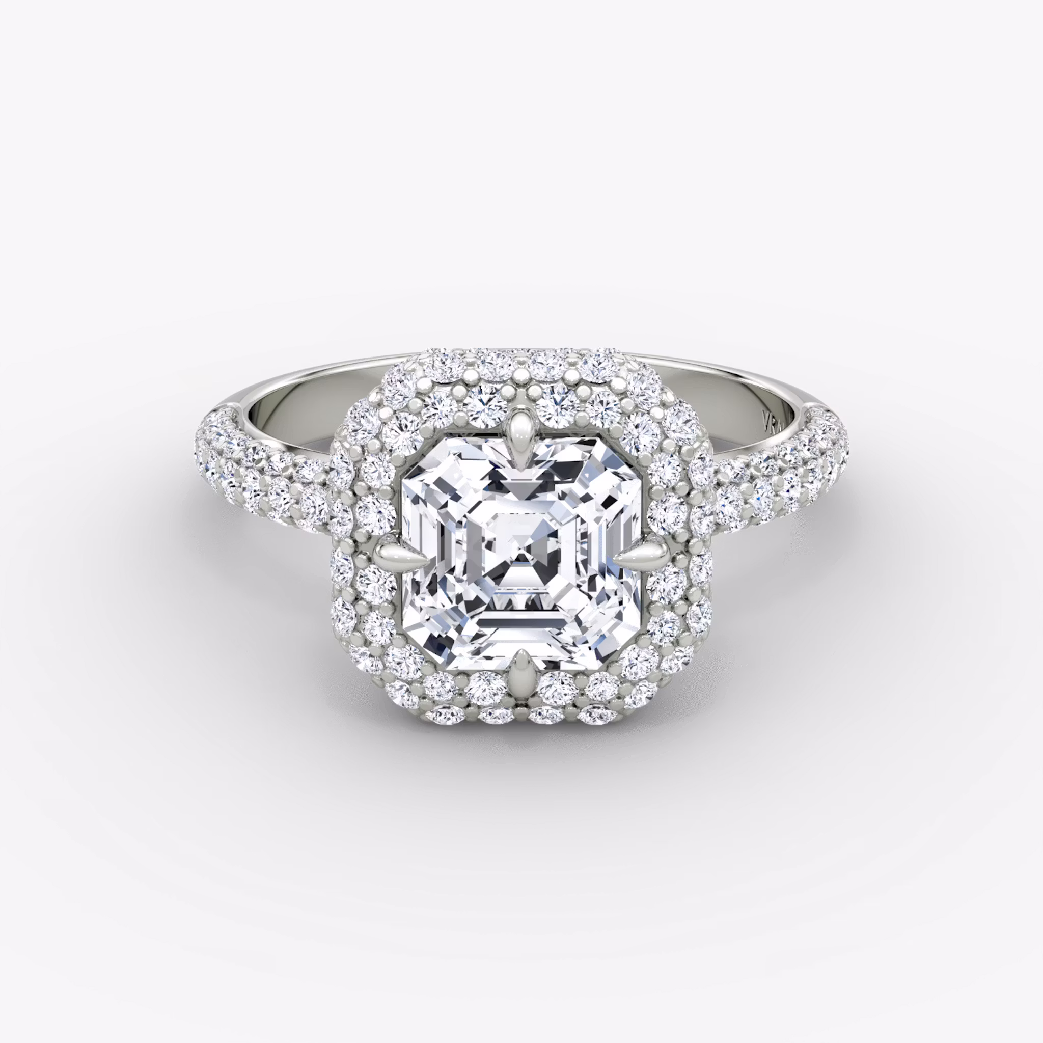 The Pavé Bombée Asscher | Platinum