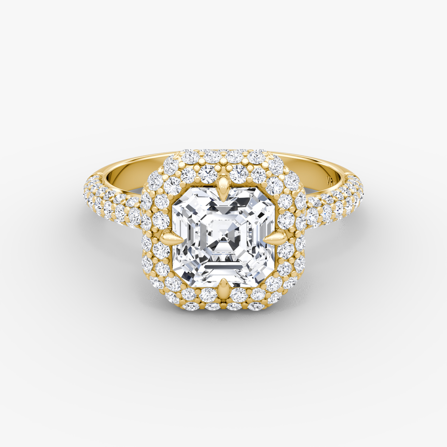 The Pavé Bombée Asscher | Yellow Gold