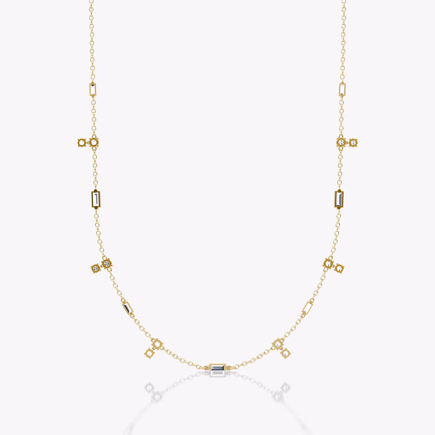 Mixed Shape Station Choker | 14k | Yellow Gold | chainLength: 15