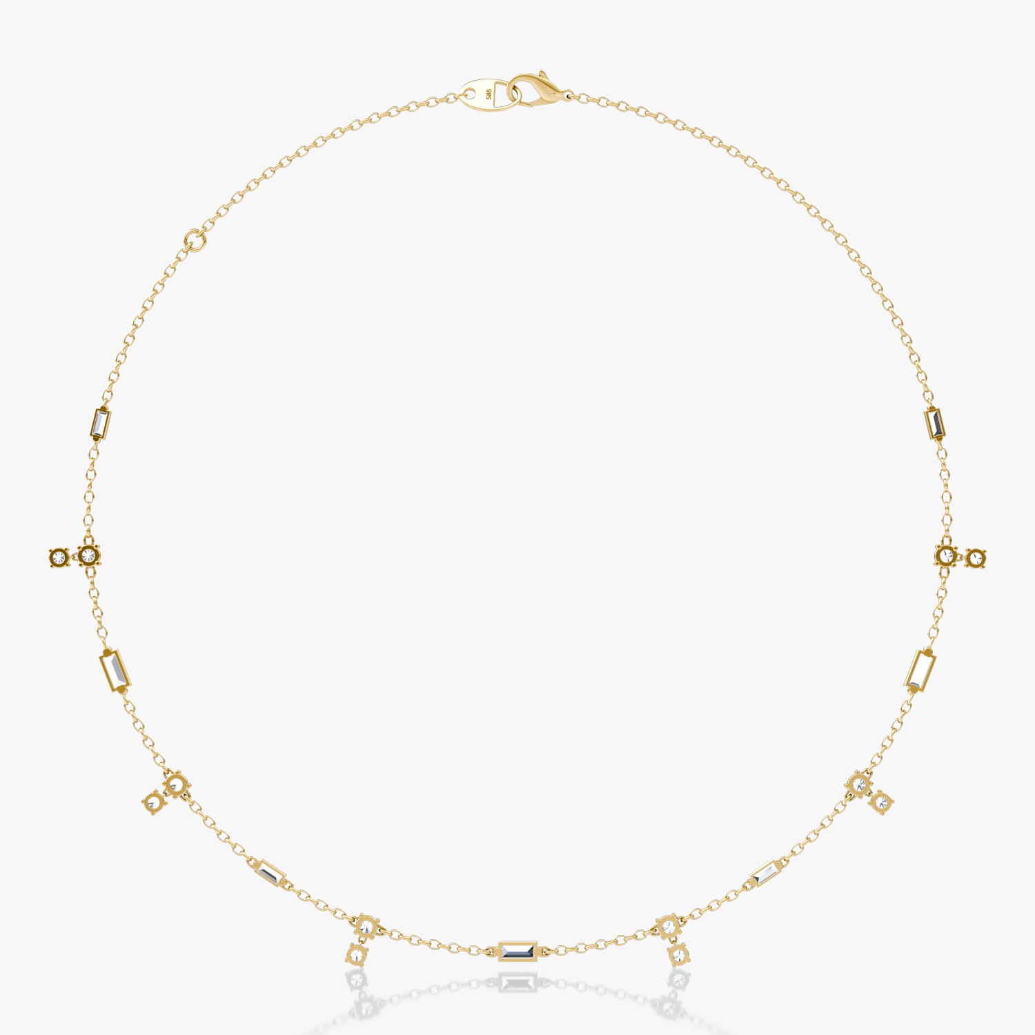Collier ras-du-cou Mixed Shape Station | 14k | Or jaune | chainLength: 15
