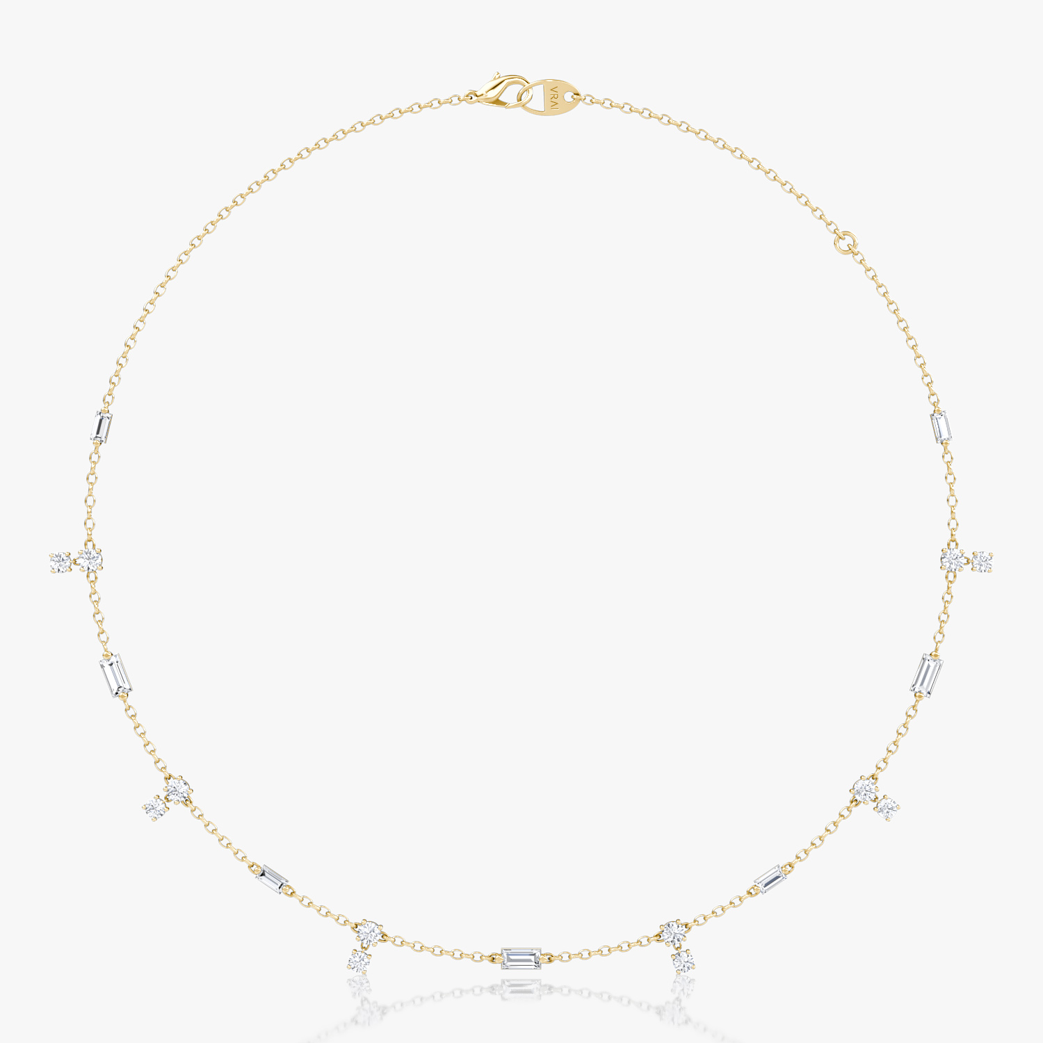 Collier ras-du-cou Mixed Shape Station | 14k | Or jaune | chainLength: 15