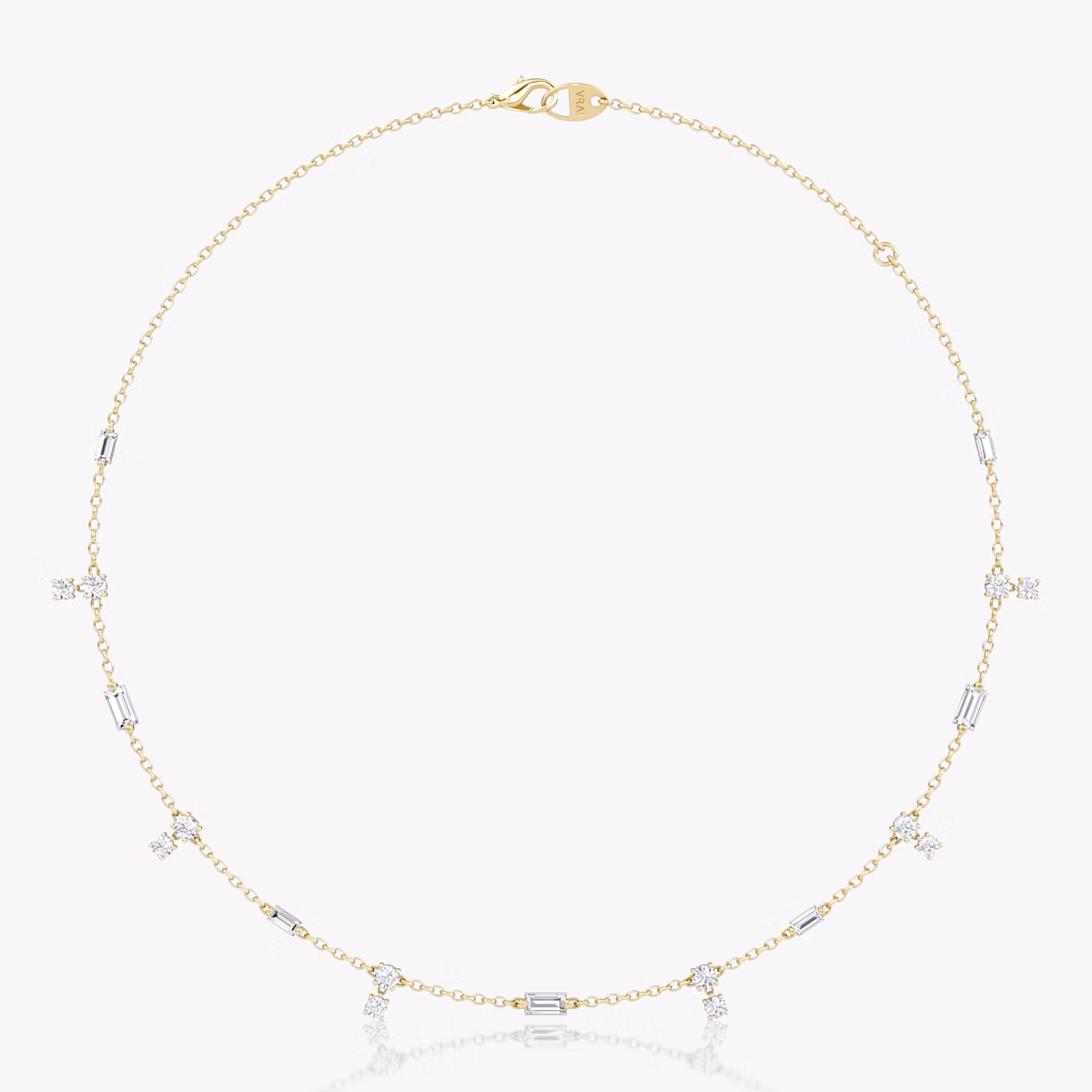 Mixed Shape Station Choker | 14k | Yellow Gold | chainLength: 15