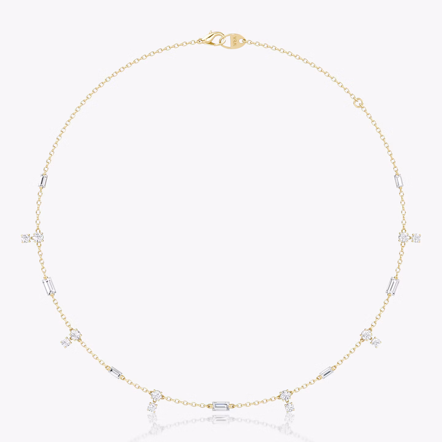 Mixed Shape Station Choker | 14k | Yellow Gold | chainLength: 15