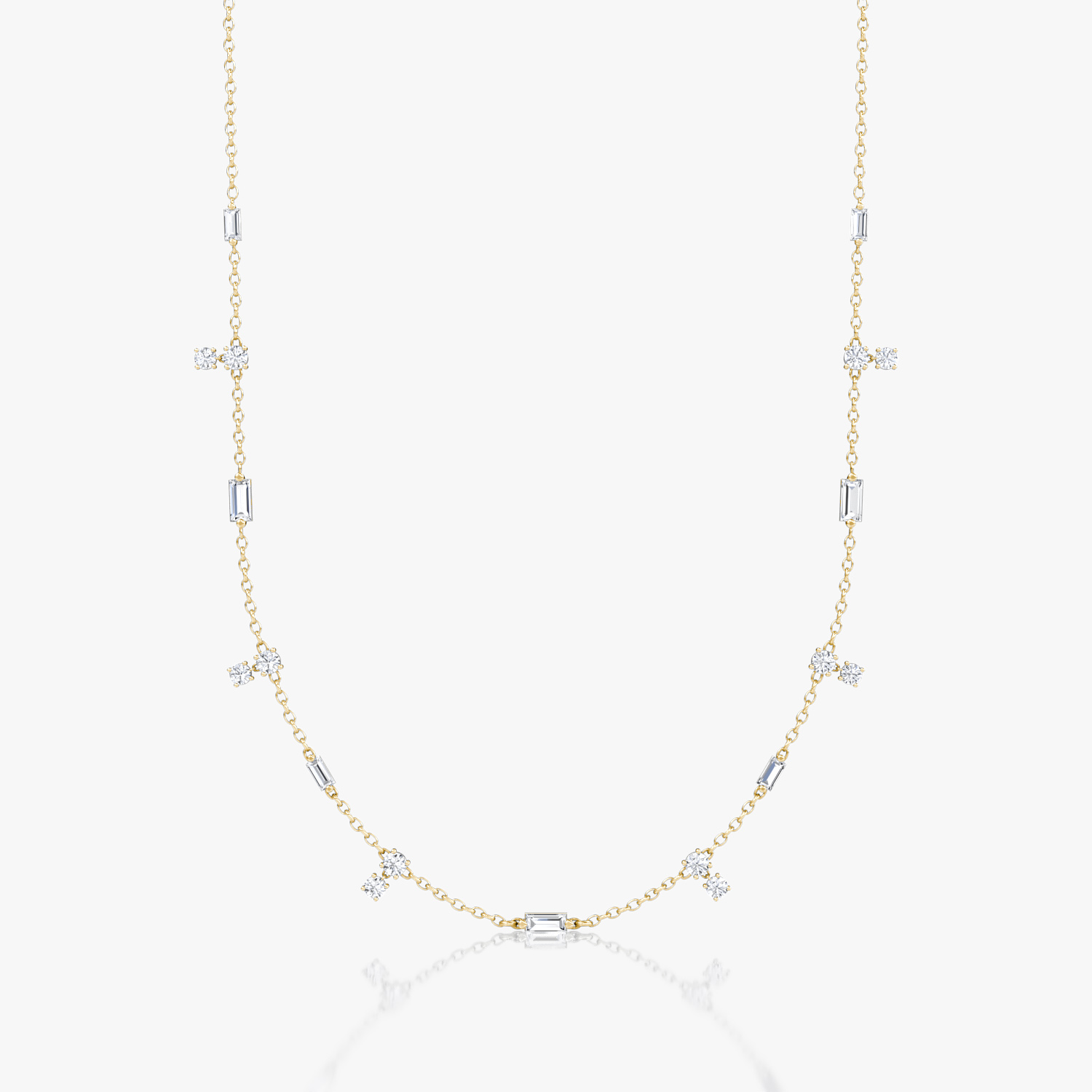 Mixed Shape Station Choker  | Yellow Gold