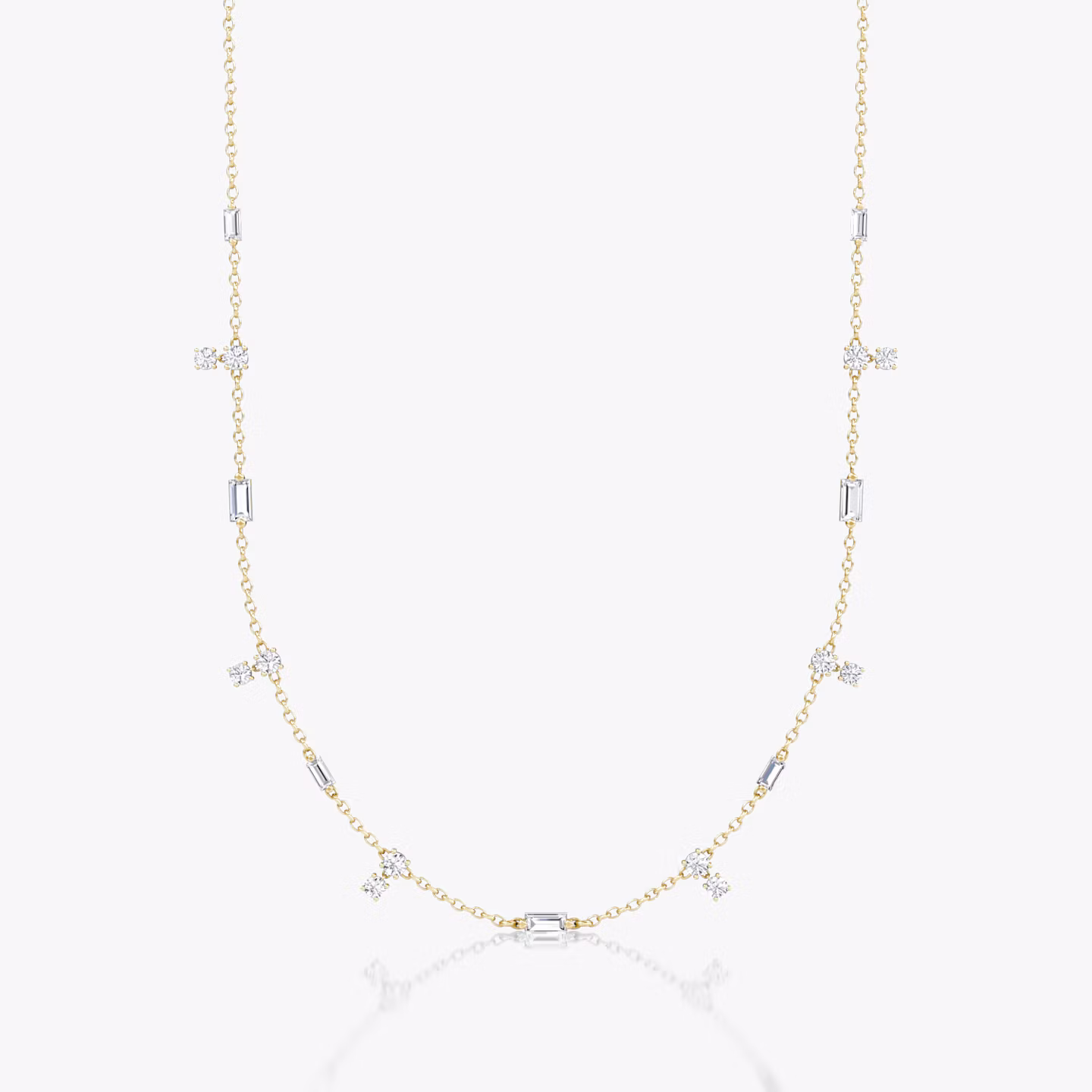 Mixed Shape Station Choker | 14k | Yellow Gold | chainLength: 15
