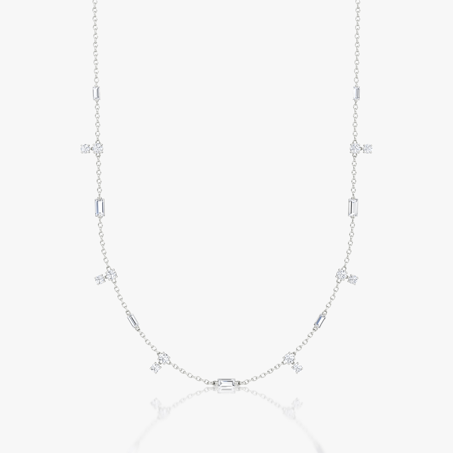 Mixed Shape Station Choker  | Sterling Silver