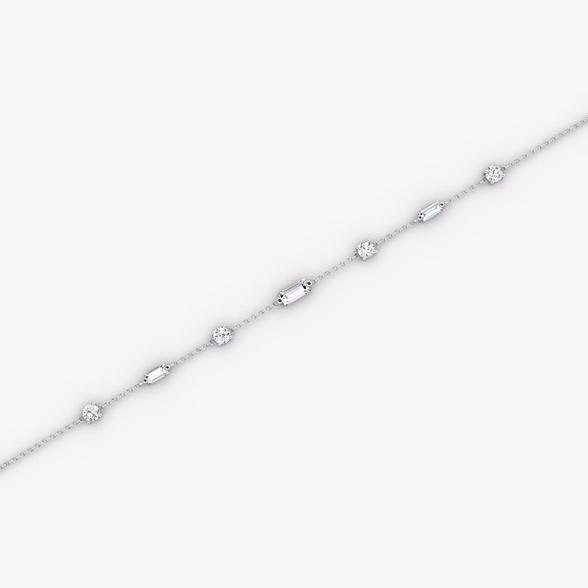 Mixed Shape Station Bracelet | Sterling Silver | chainLength: 7"