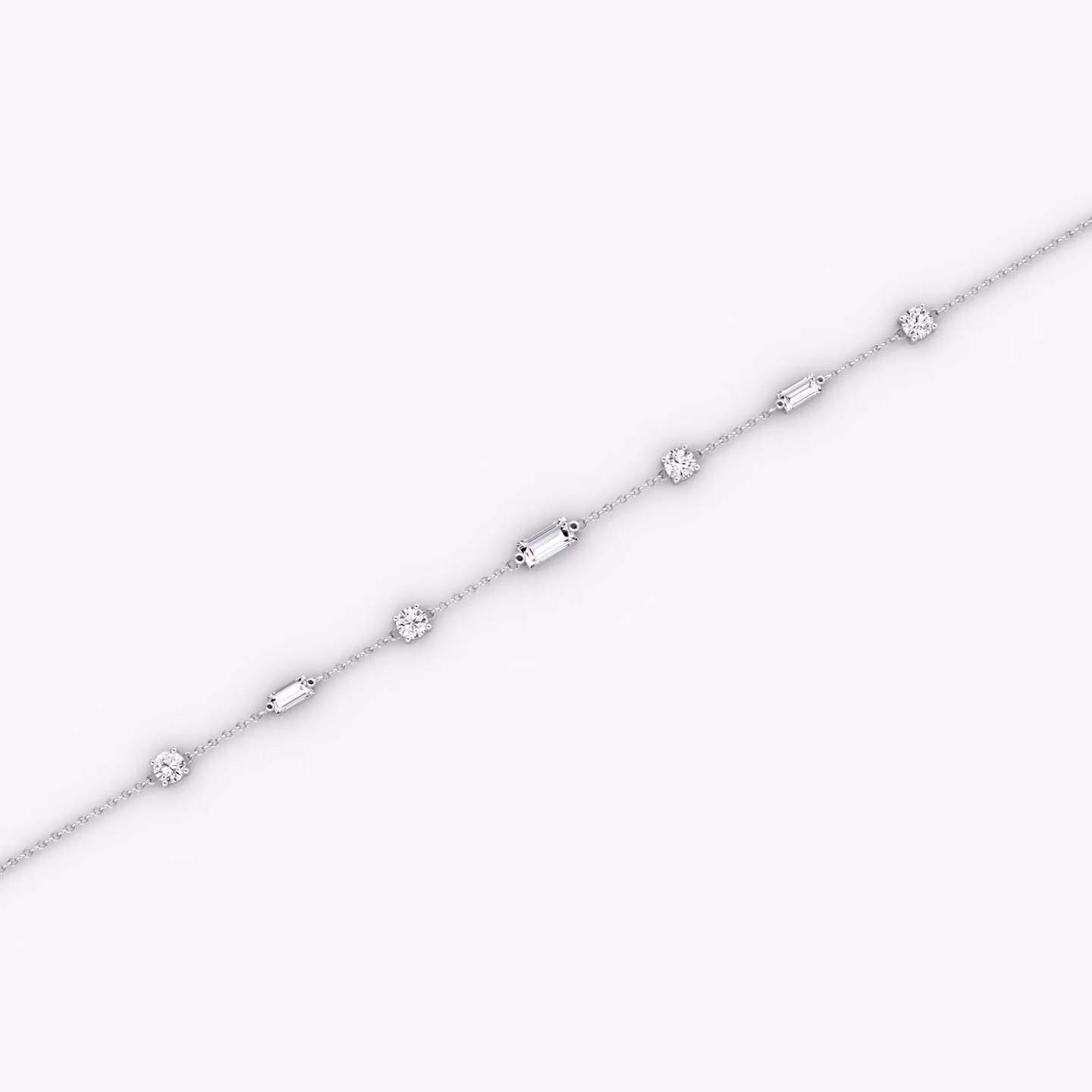 Mixed Shape Station Bracelet | Sterling Silver | chainLength: 7"