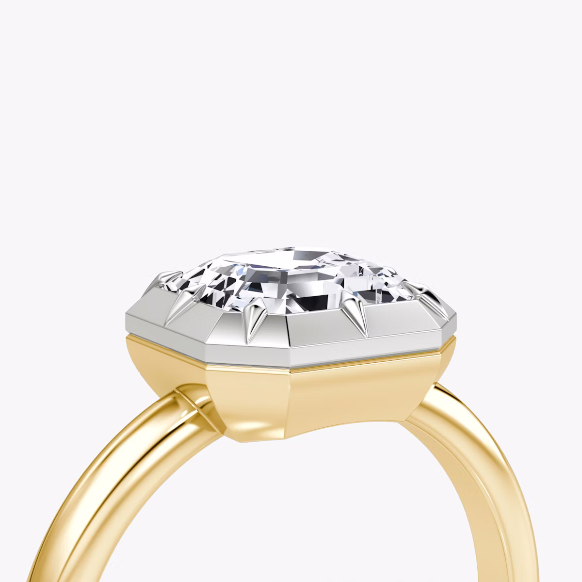 El Georgiano | Asscher | 18k | Oro amarillo y platino | bandAccent: Simple | diamondOrientation: vertical | caratWeight: other