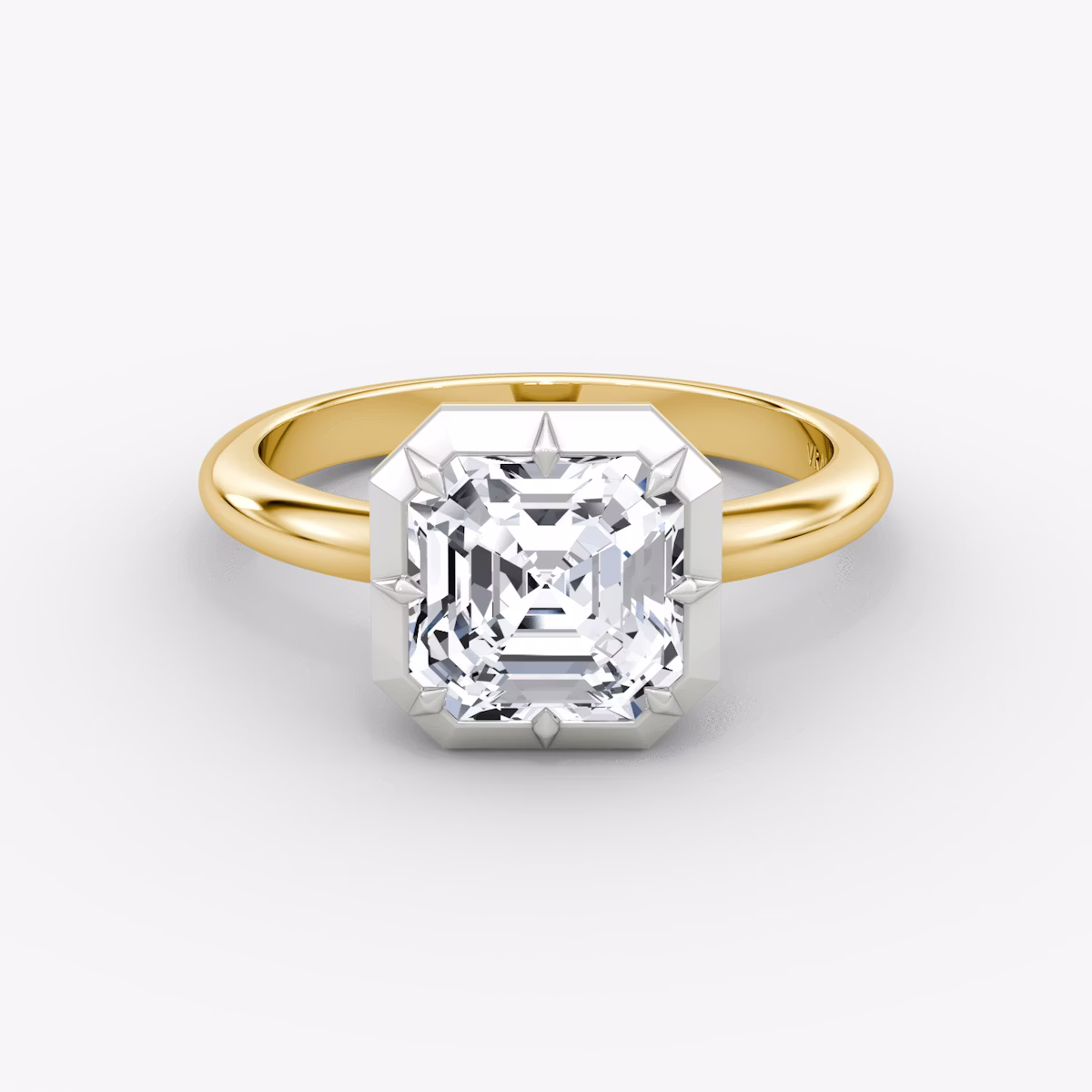El Georgiano | Asscher | 18k | Oro amarillo y platino | bandAccent: Simple | diamondOrientation: vertical | caratWeight: other