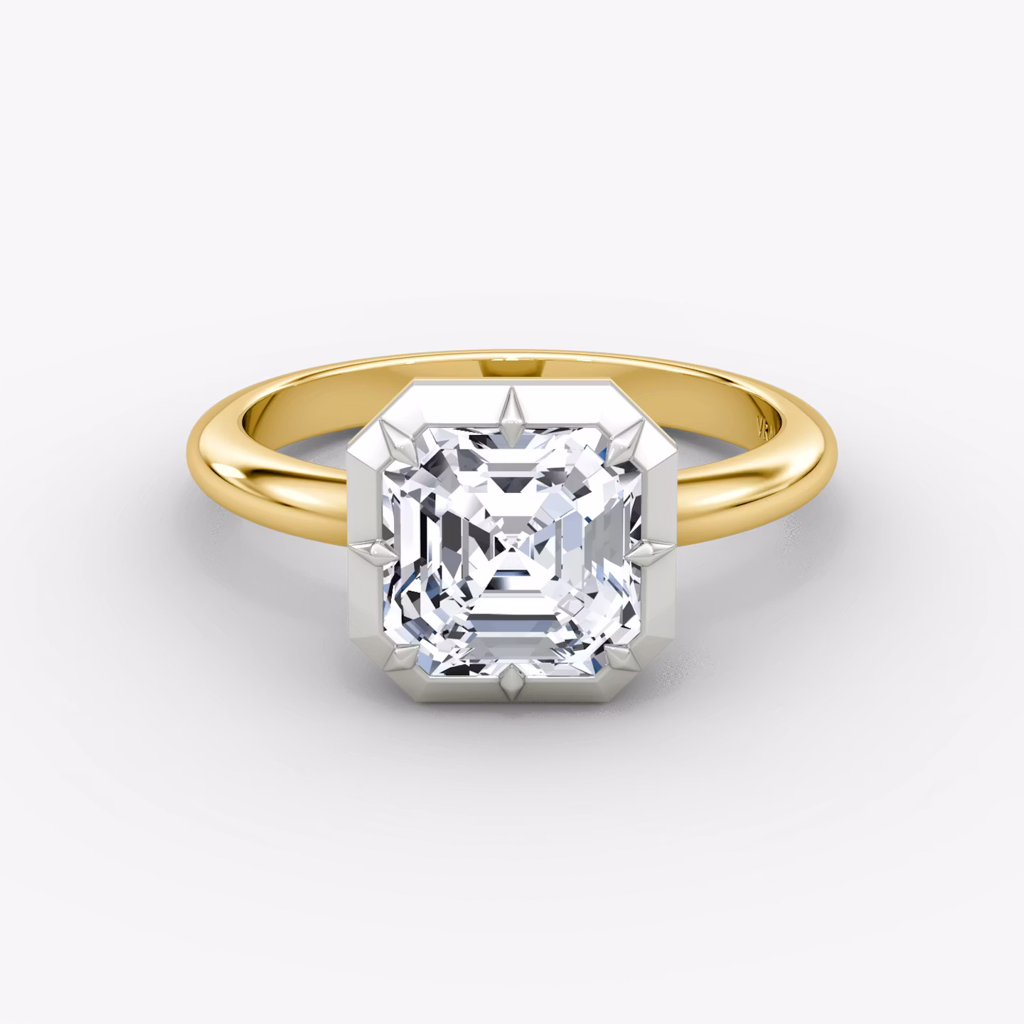 The Georgian Asscher | 18K Yellow Gold and Platinum