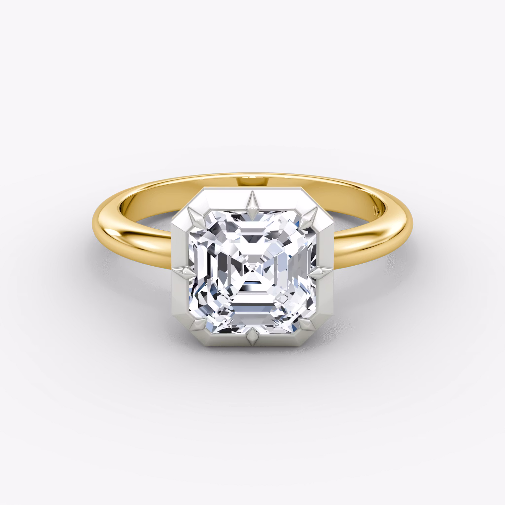 The Georgian Asscher | 18K Yellow Gold and Platinum