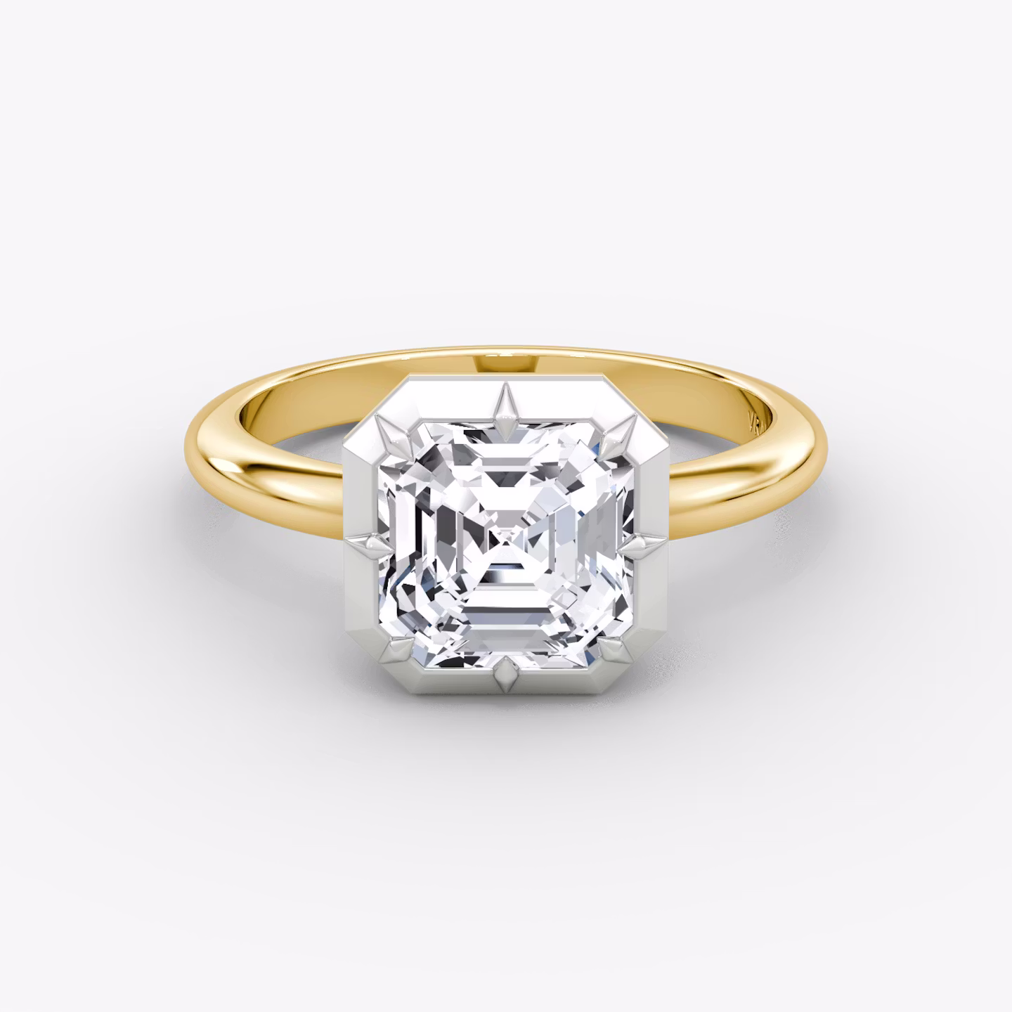 El Georgiano | Asscher | 18k | Oro amarillo y platino | bandAccent: Simple | diamondOrientation: vertical | caratWeight: other