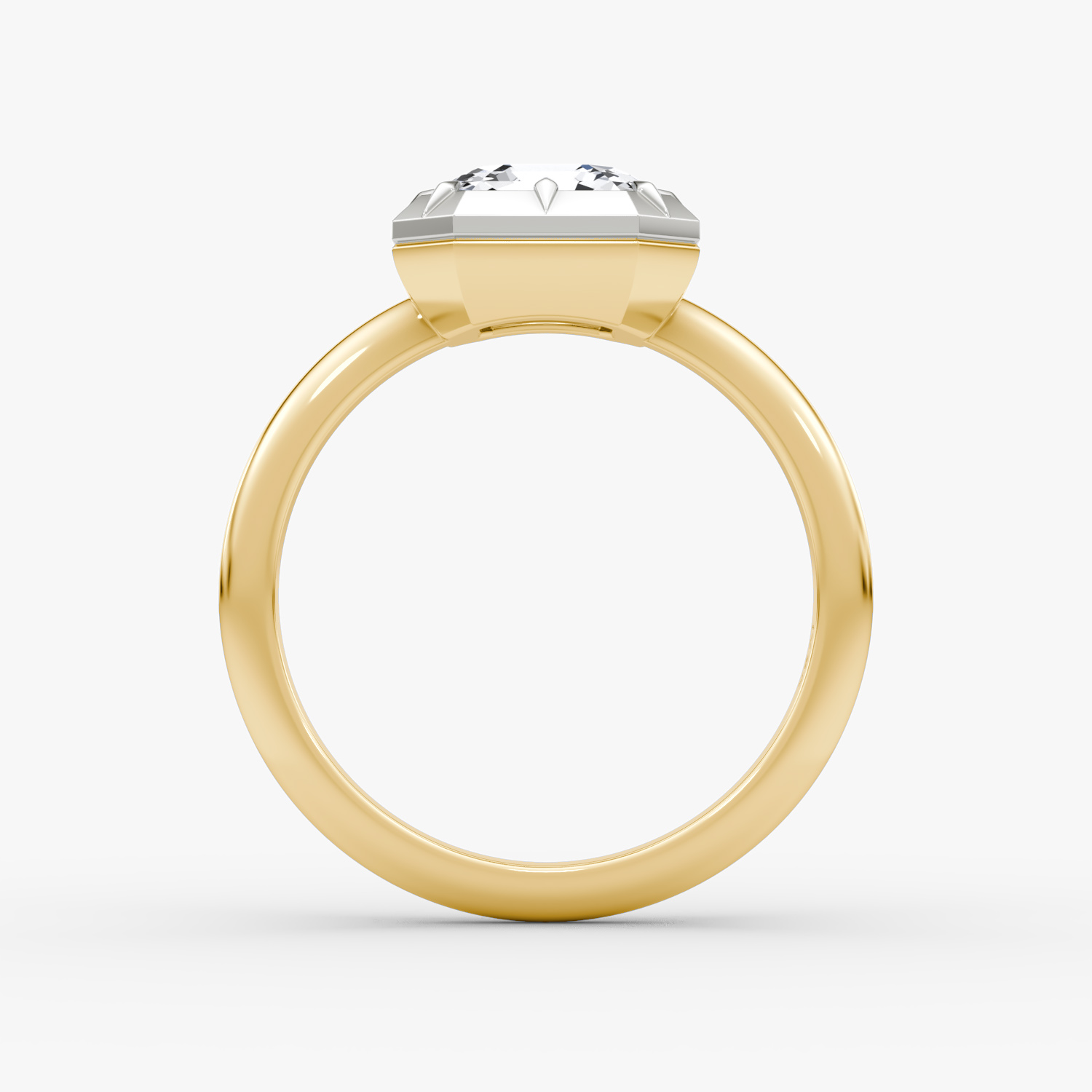 El Georgiano | Asscher | 18k | Oro amarillo y platino | bandAccent: Simple | diamondOrientation: vertical | caratWeight: other