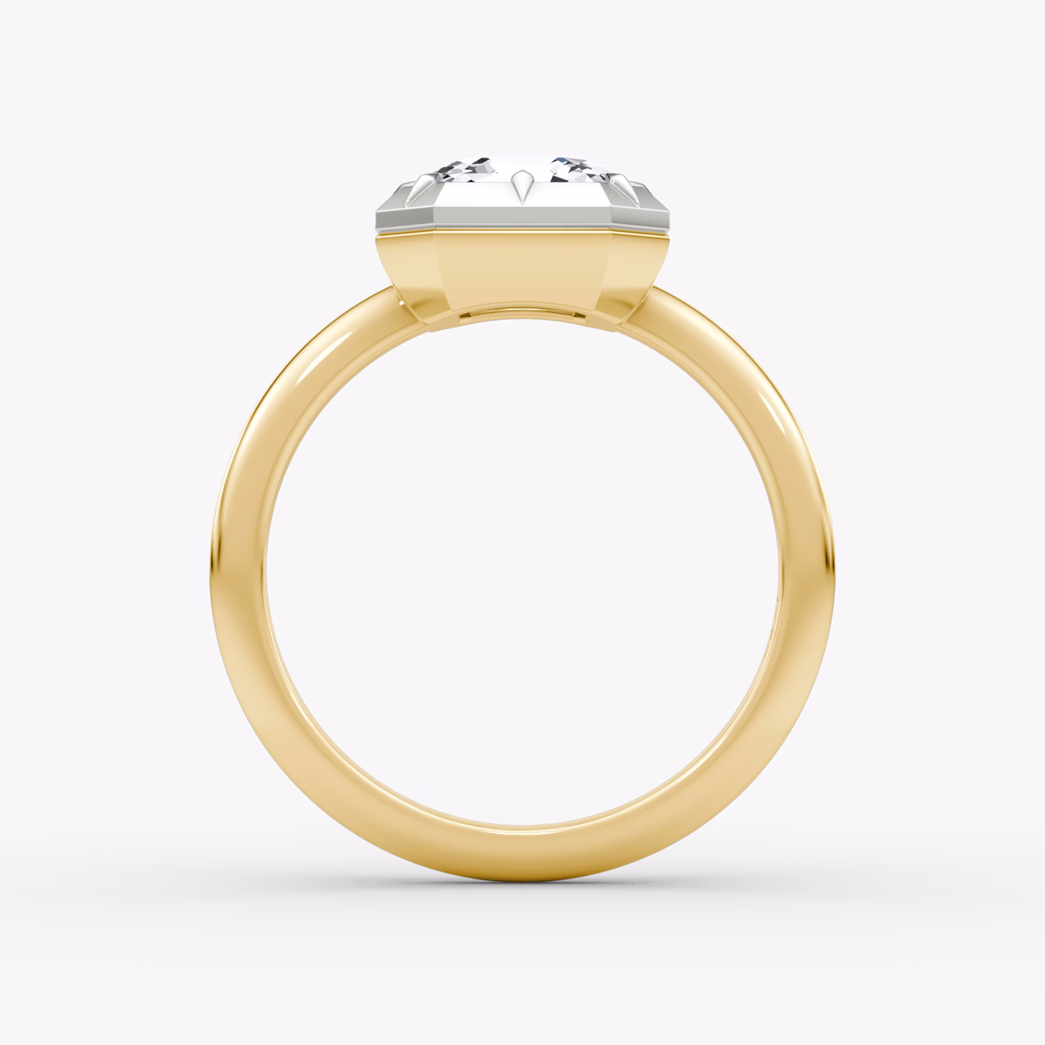 The Georgian | Asscher | 18k | Yellow Gold and Platinum | bandAccent: Plain | diamondOrientation: vertical | caratWeight: other