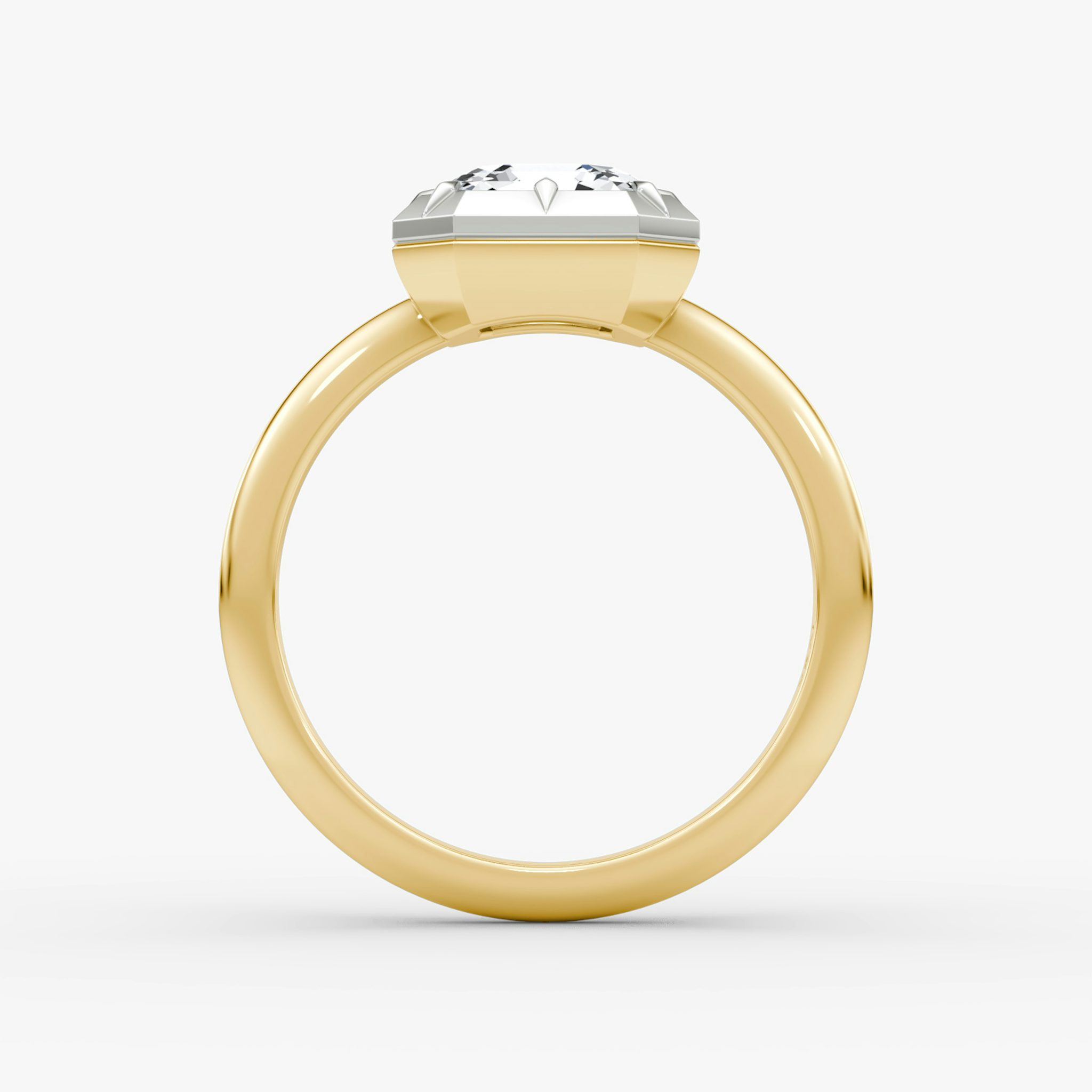 The Georgian | Asscher | 18k | Yellow Gold and Platinum | bandAccent: Plain | diamondOrientation: vertical | caratWeight: other