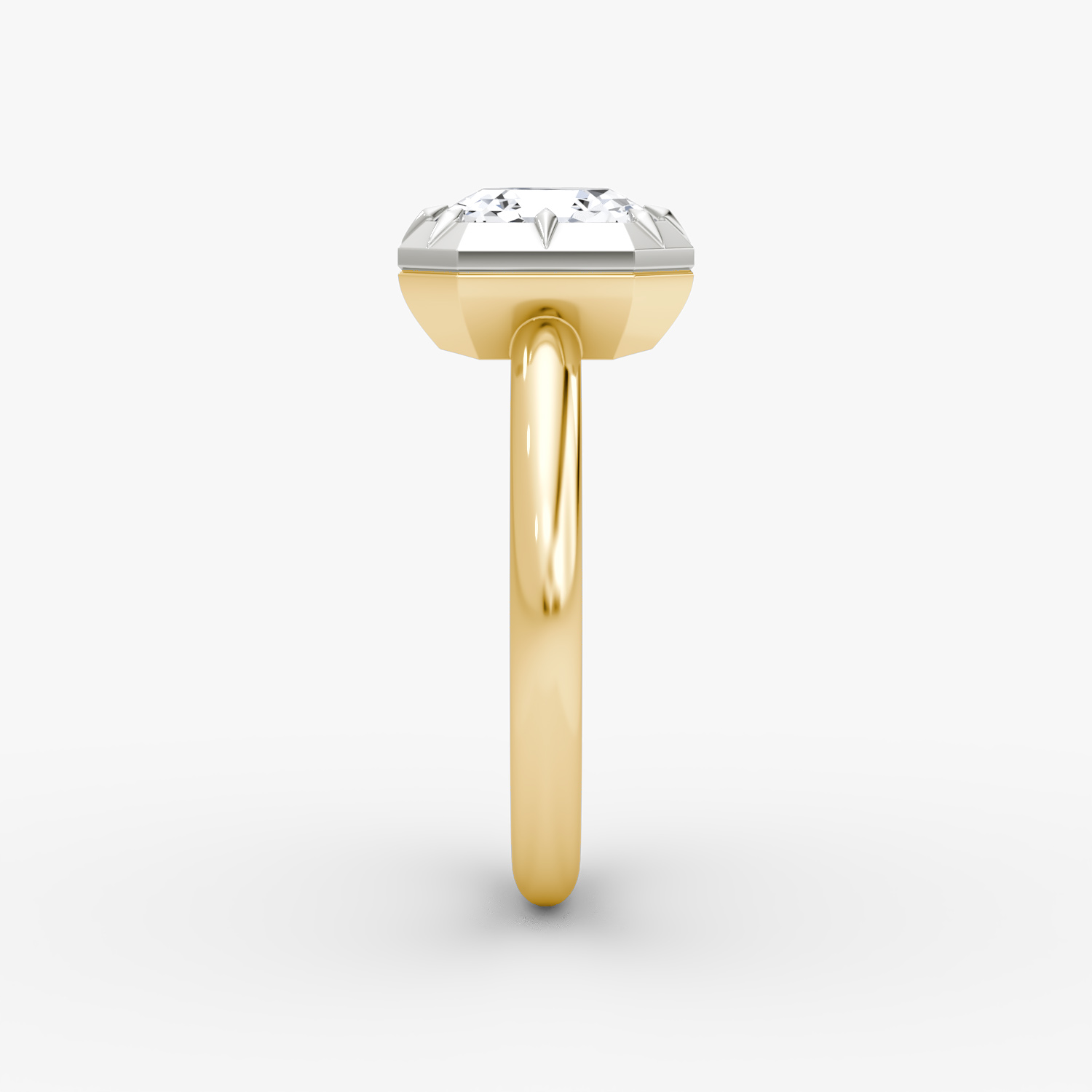 El Georgiano | Asscher | 18k | Oro amarillo y platino | bandAccent: Simple | diamondOrientation: vertical | caratWeight: other