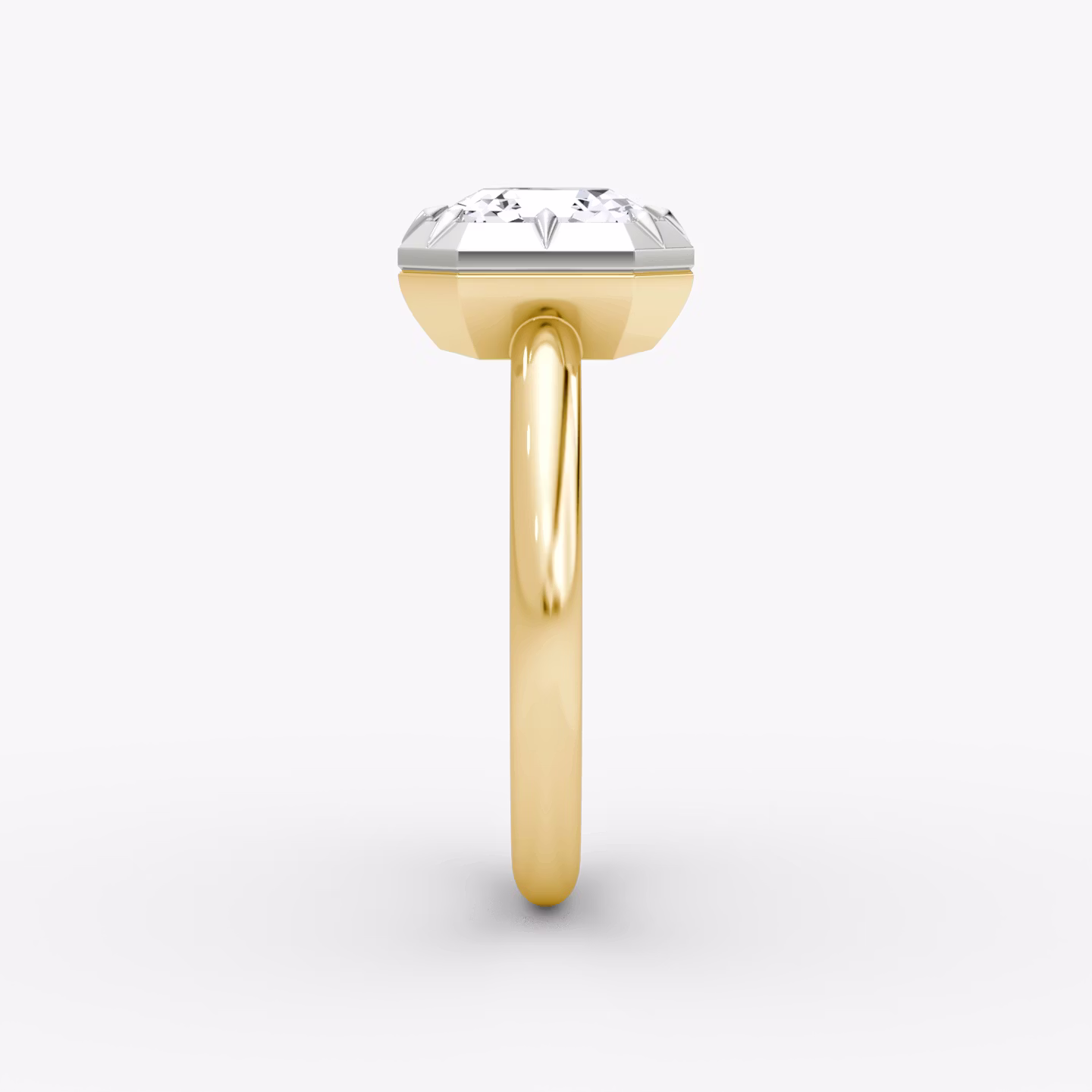 El Georgiano | Asscher | 18k | Oro amarillo y platino | bandAccent: Simple | diamondOrientation: vertical | caratWeight: other