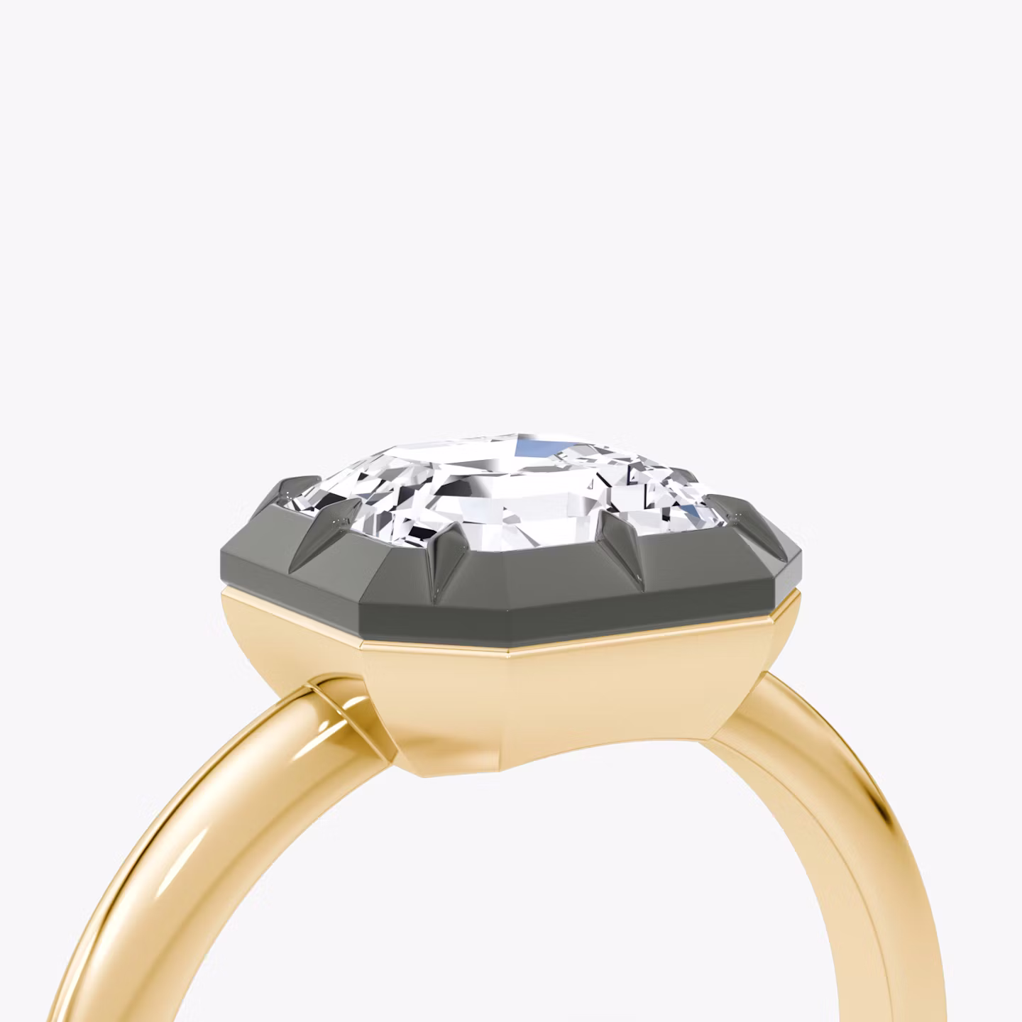 El Georgiano | Asscher | 18k | Oro amarillo y rodio negro | bandAccent: Simple | diamondOrientation: vertical | caratWeight: other