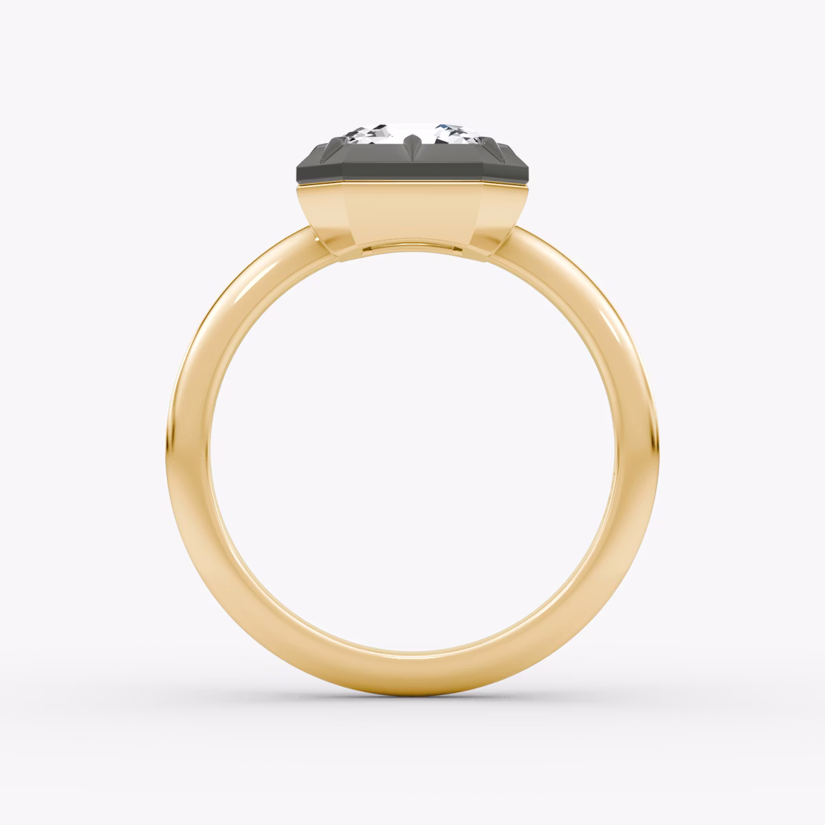 El Georgiano | Asscher | 18k | Oro amarillo y rodio negro | bandAccent: Simple | diamondOrientation: vertical | caratWeight: other