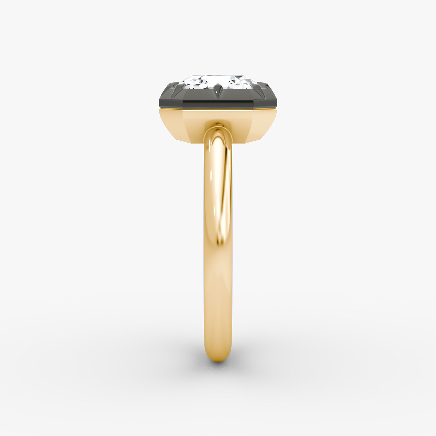 El Georgiano | Asscher | 18k | Oro amarillo y rodio negro | bandAccent: Simple | diamondOrientation: vertical | caratWeight: other