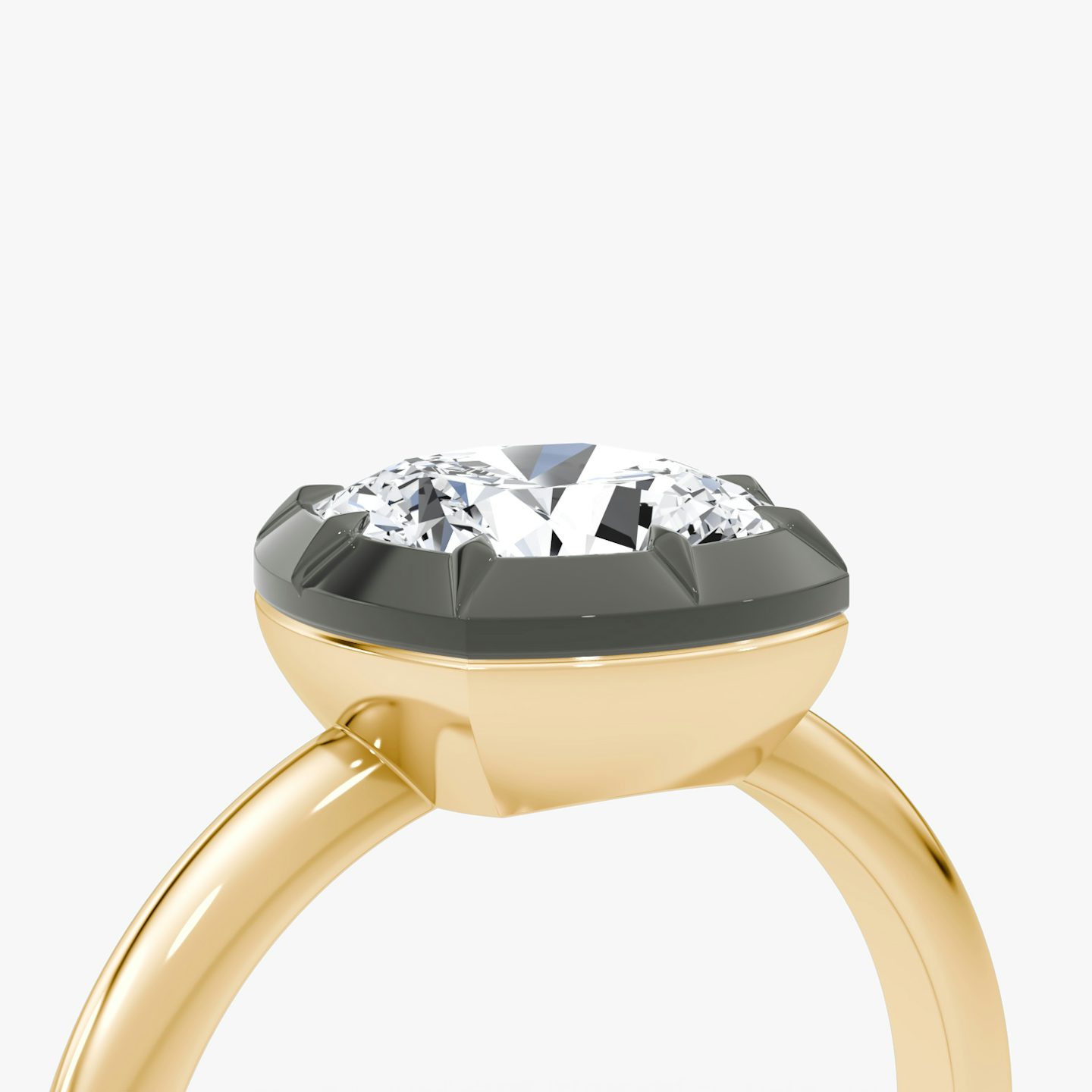 El Georgiano | Cojín | 18k | Oro amarillo y rodio negro | bandAccent: Simple | diamondOrientation: vertical | caratWeight: other