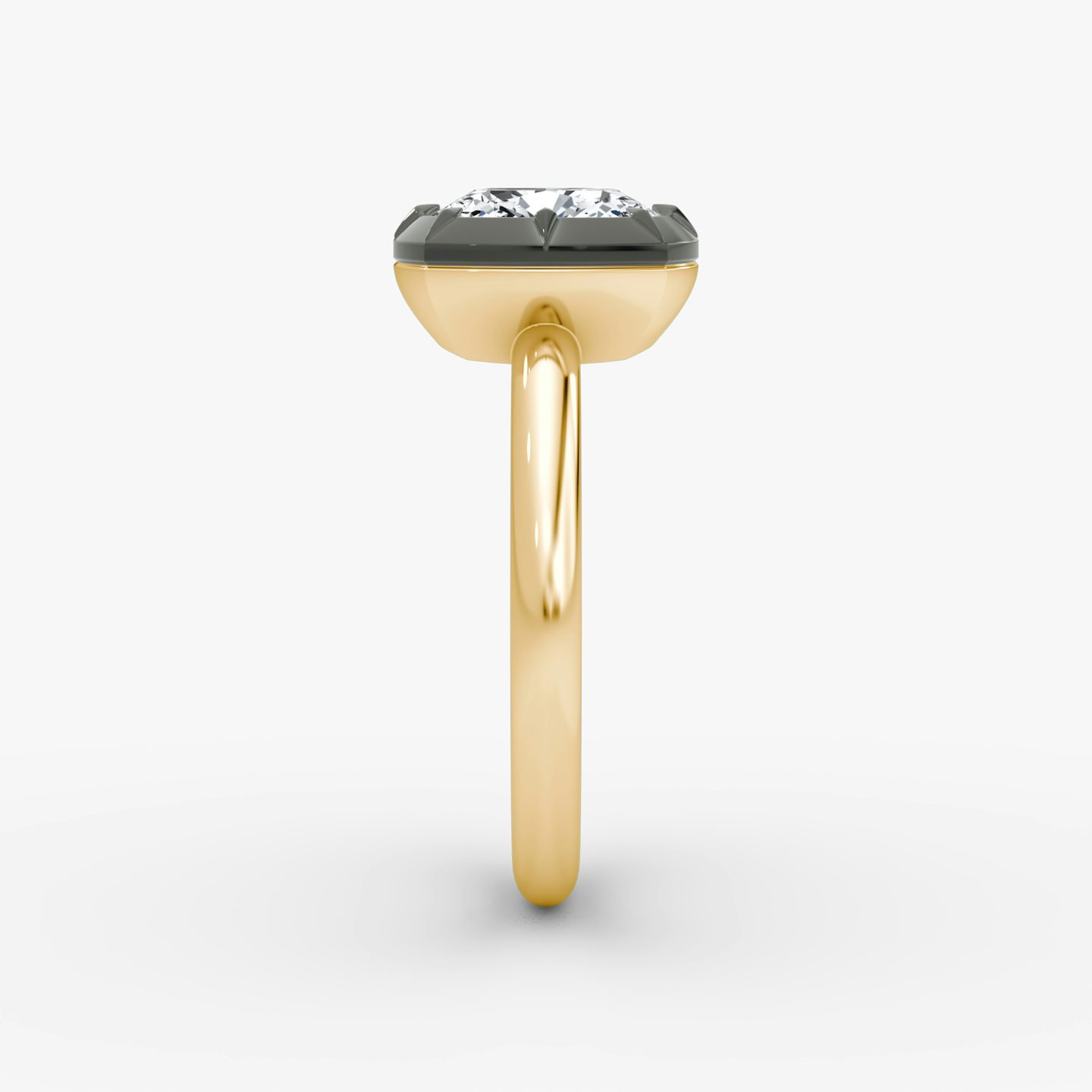 El Georgiano | Cojín | 18k | Oro amarillo y rodio negro | bandAccent: Simple | diamondOrientation: vertical | caratWeight: other