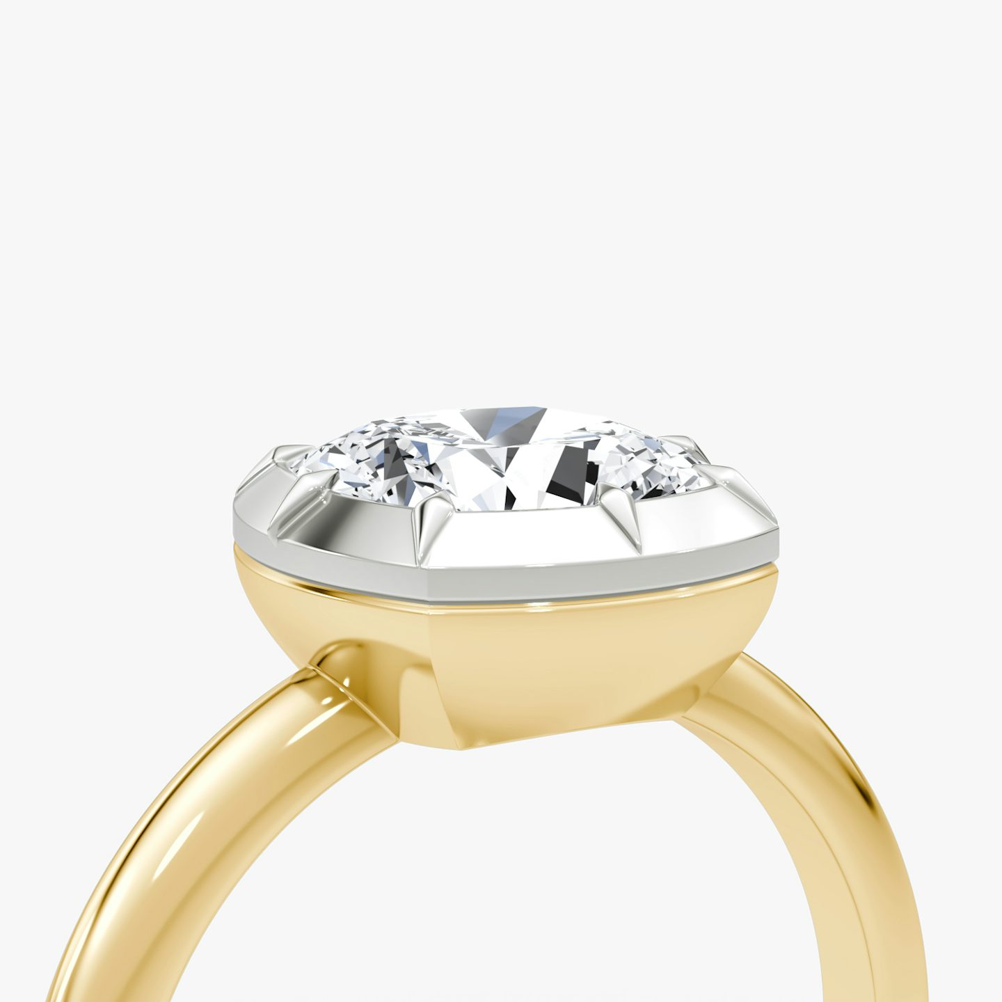 El Georgiano | Cojín | 18k | Oro amarillo y platino | bandAccent: Simple | diamondOrientation: vertical | caratWeight: other