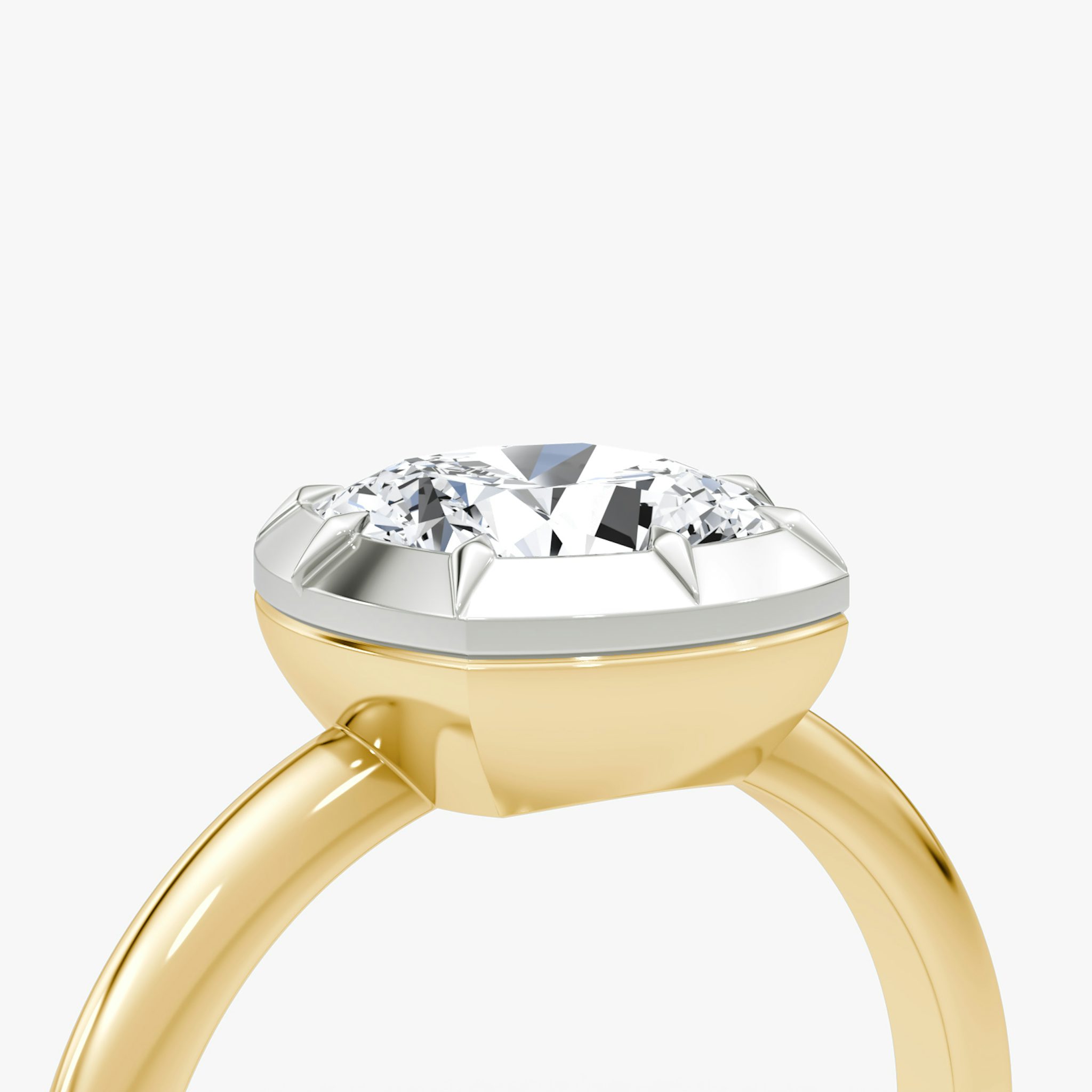 The Georgian | Cushion | 18k | Yellow Gold and Platinum | bandAccent: Plain | diamondOrientation: vertical | caratWeight: other