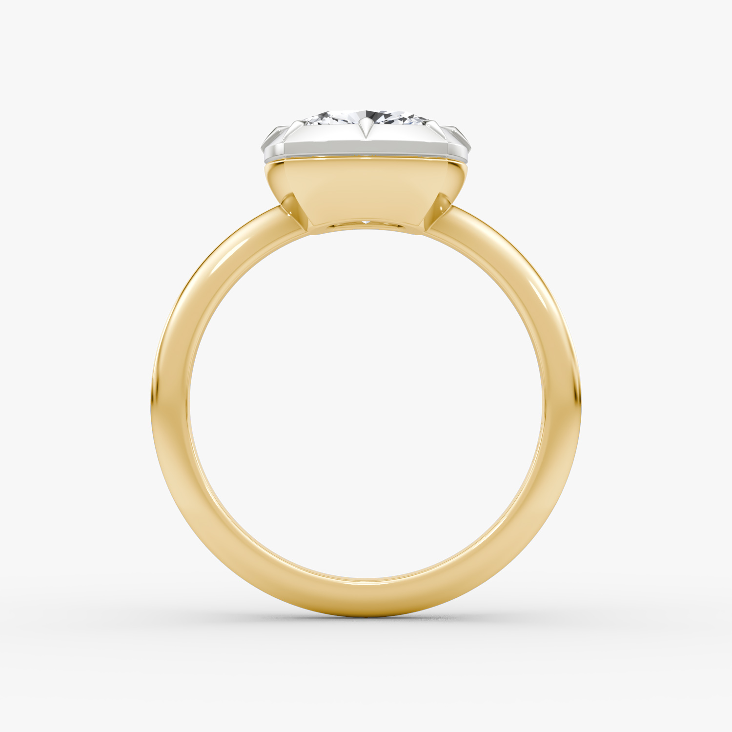 El Georgiano | Cojín | 18k | Oro amarillo y platino | bandAccent: Simple | diamondOrientation: vertical | caratWeight: other