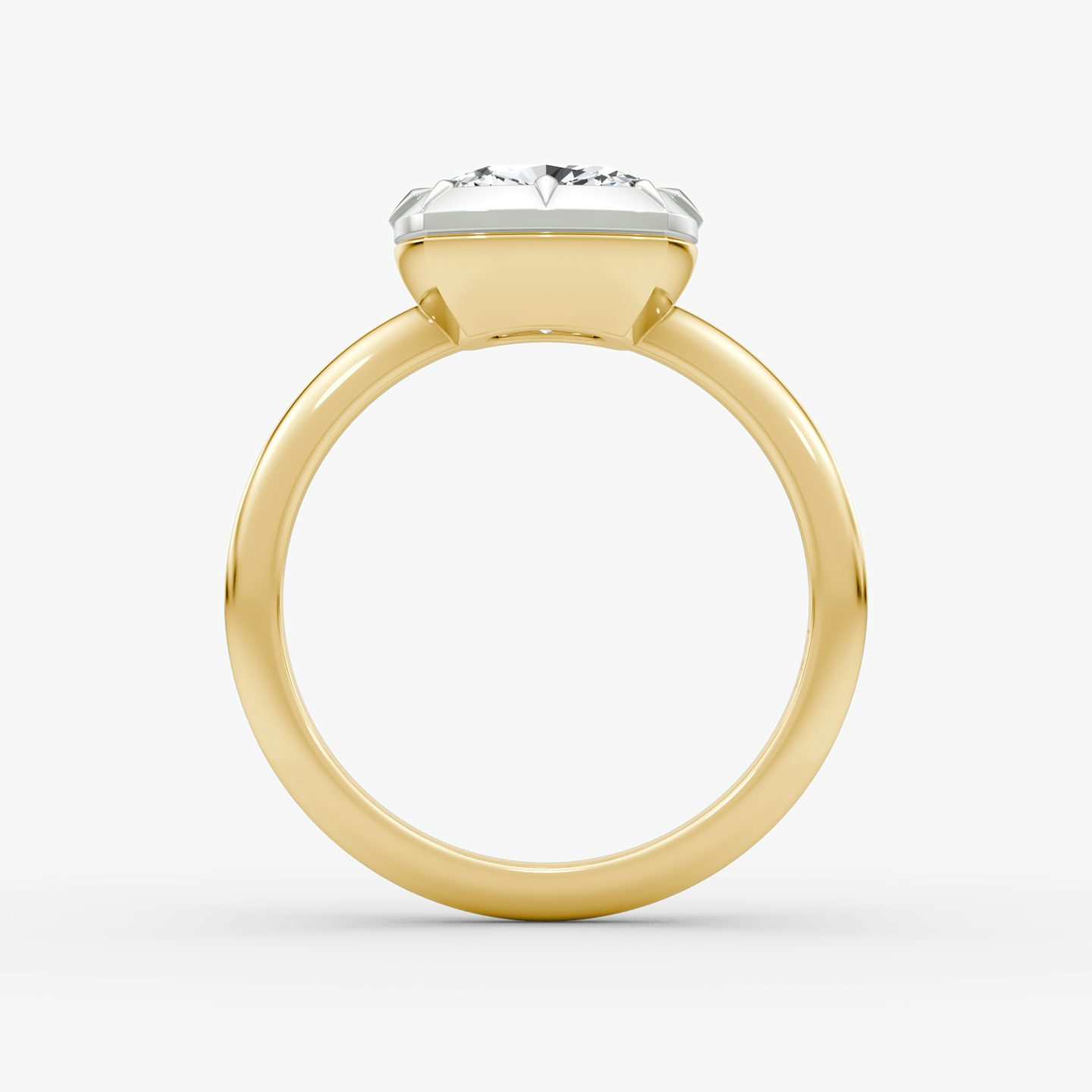 El Georgiano | Cojín | 18k | Oro amarillo y platino | bandAccent: Simple | diamondOrientation: vertical | caratWeight: other