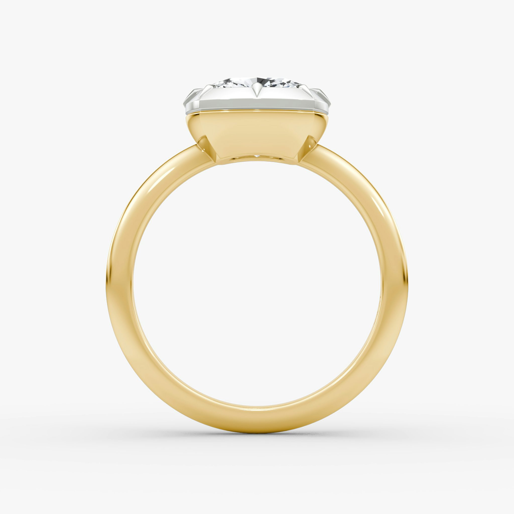 The Georgian | Cushion | 18k | Yellow Gold and Platinum | bandAccent: Plain | diamondOrientation: vertical | caratWeight: other