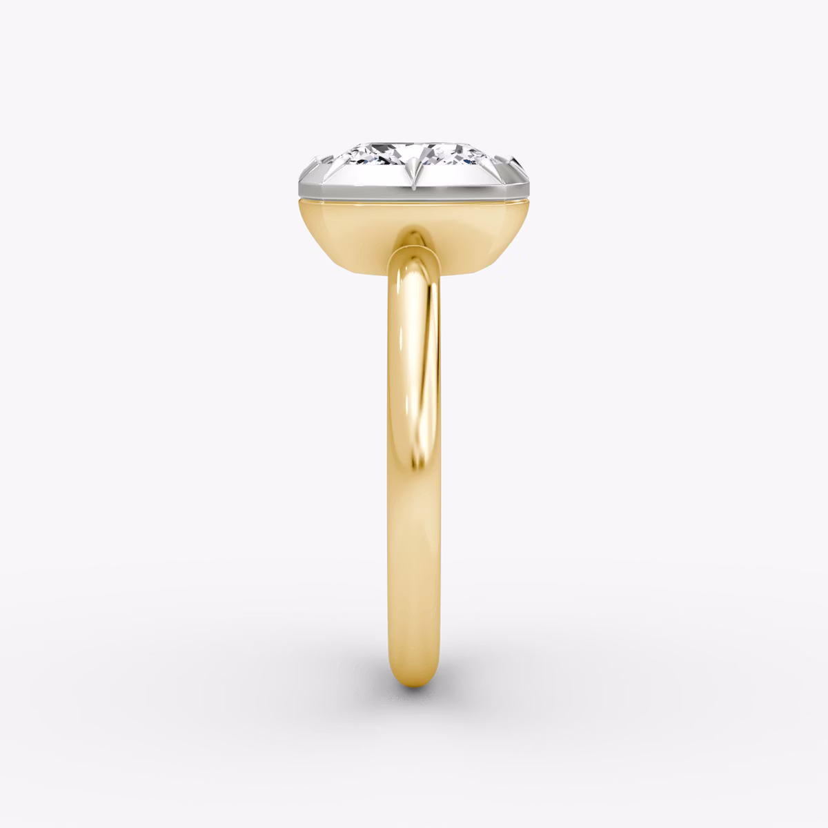 El Georgiano | Cojín | 18k | Oro amarillo y platino | bandAccent: Simple | diamondOrientation: vertical | caratWeight: other