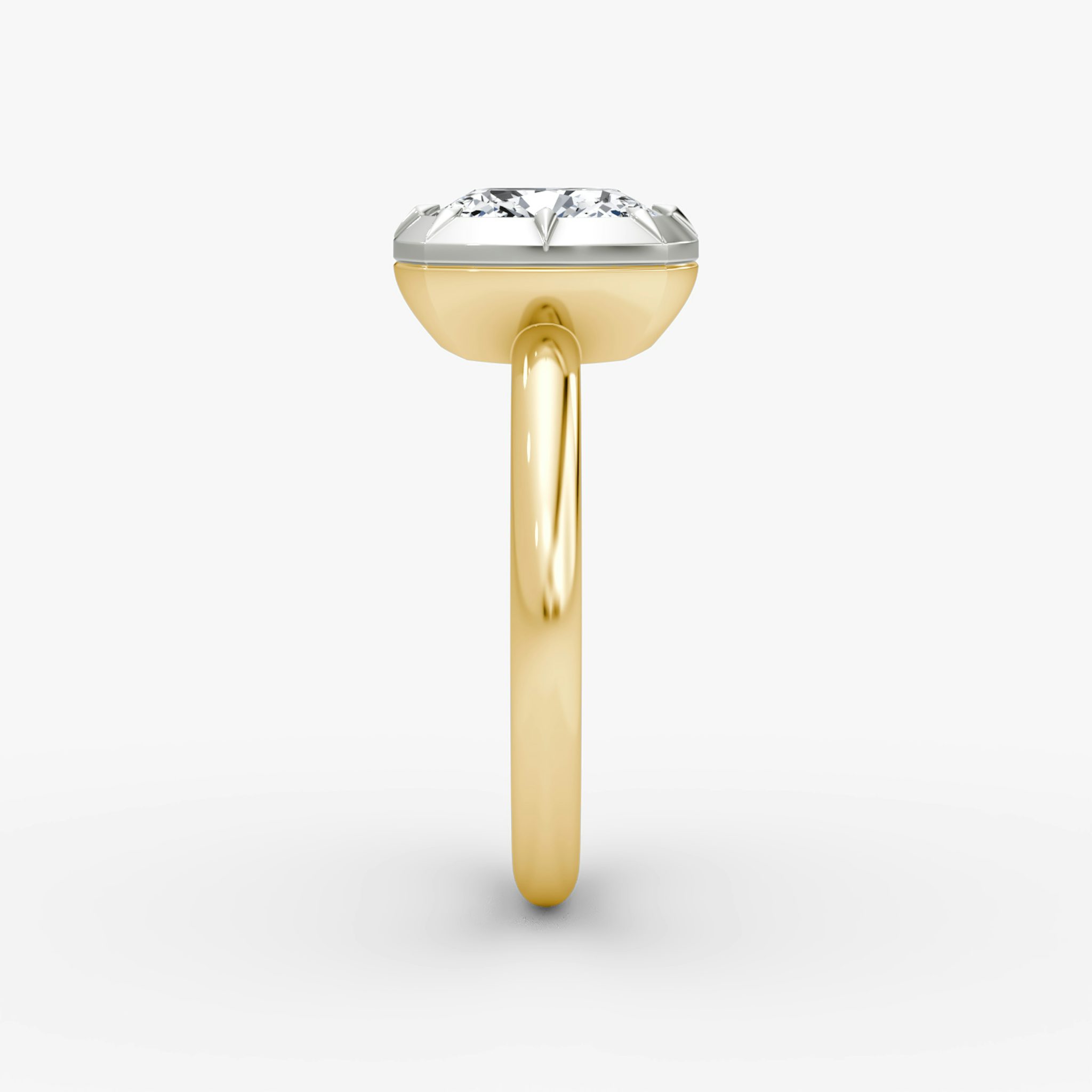 The Georgian | Cushion | 18k | Yellow Gold and Platinum | bandAccent: Plain | diamondOrientation: vertical | caratWeight: other