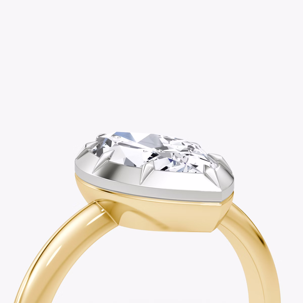 El Georgiano | Marquise | 18k | Oro amarillo y platino | bandAccent: Simple | diamondOrientation: vertical | caratWeight: other