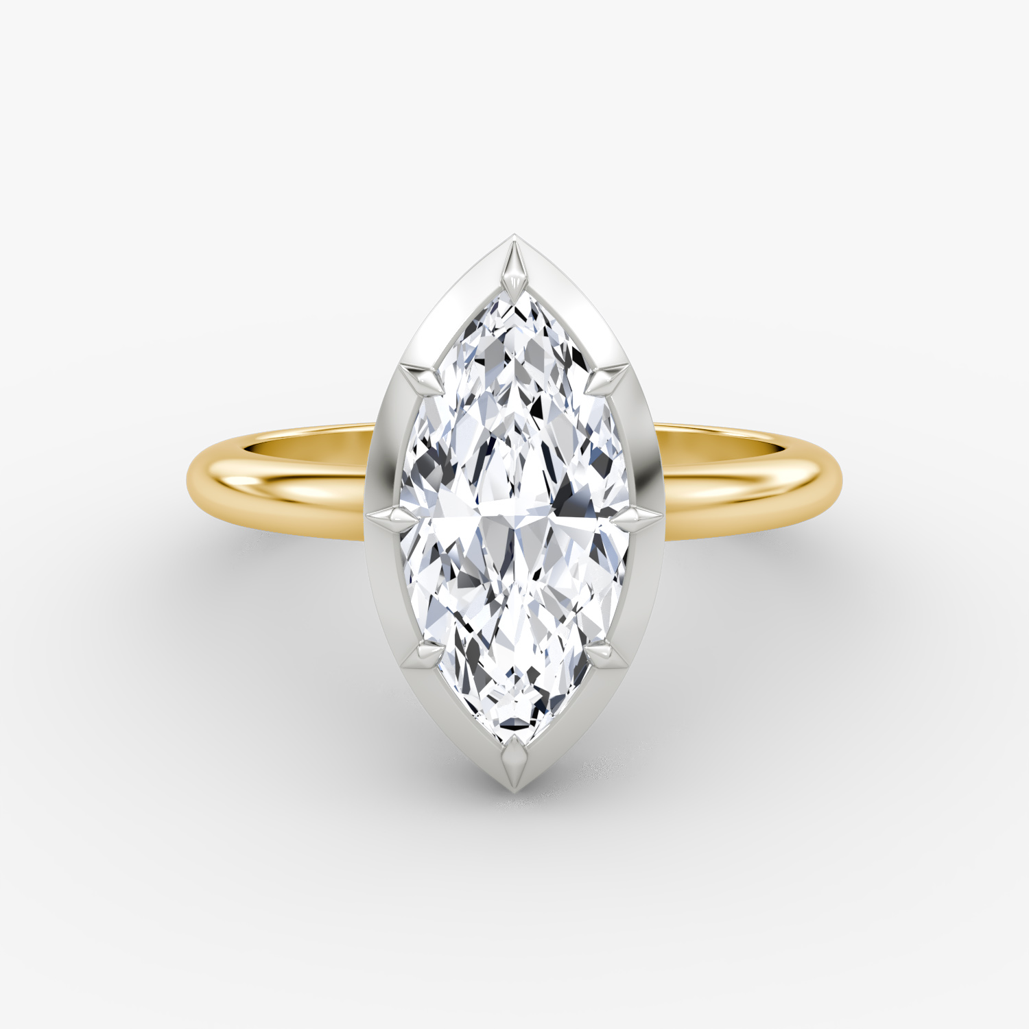 El Georgiano | Marquise | 18k | Oro amarillo y platino | bandAccent: Simple | diamondOrientation: vertical | caratWeight: other