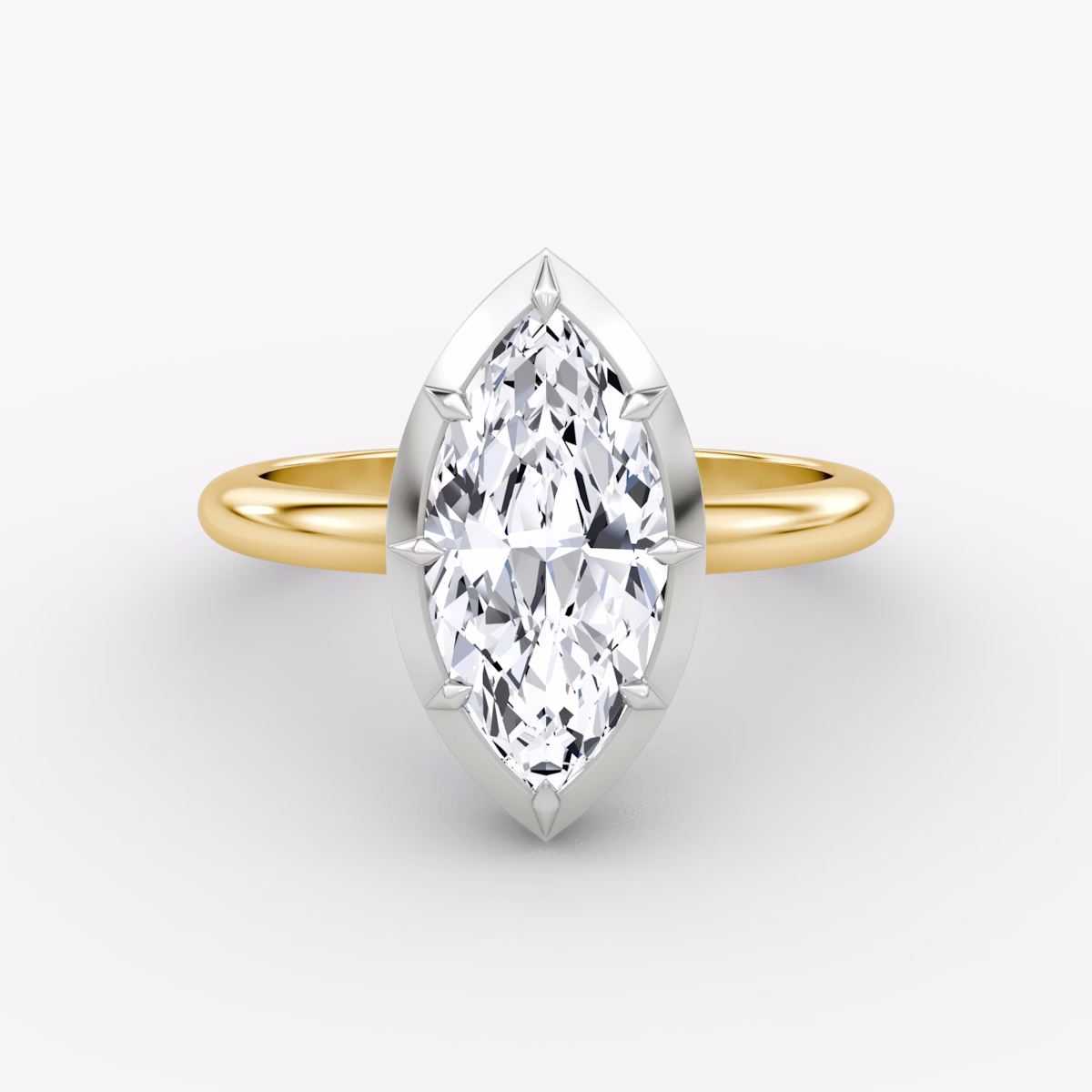 El Georgiano | Marquise | 18k | Oro amarillo y platino | bandAccent: Simple | diamondOrientation: vertical | caratWeight: other