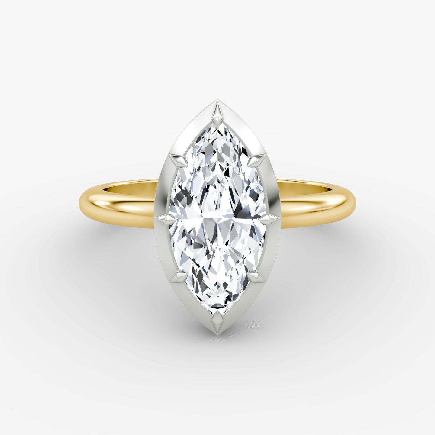 El Georgiano | Marquise | 18k | Oro amarillo y platino | bandAccent: Simple | diamondOrientation: vertical | caratWeight: other