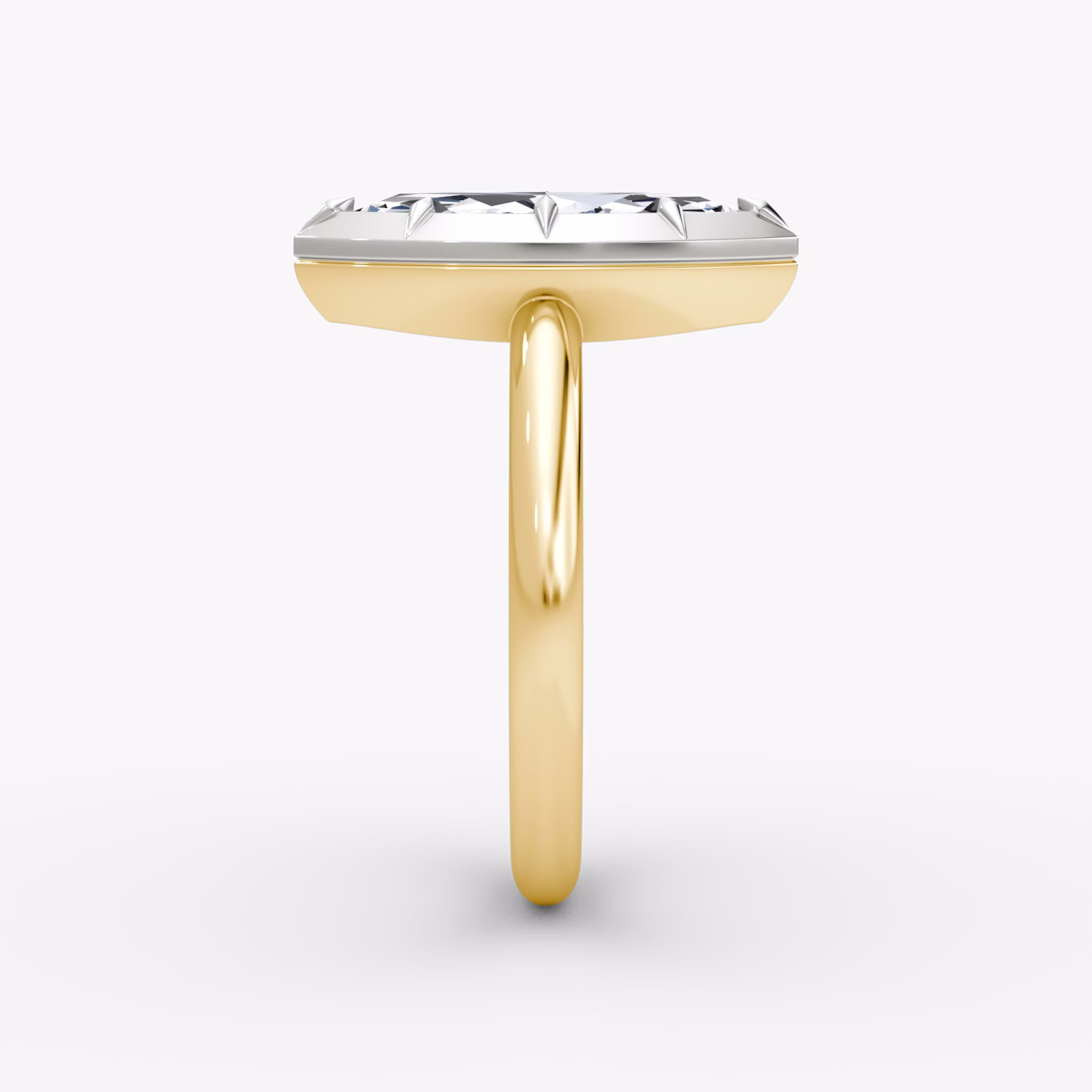 The Georgian | Marquise | 18k | Yellow Gold and Platinum | bandAccent: Plain | diamondOrientation: vertical | caratWeight: other