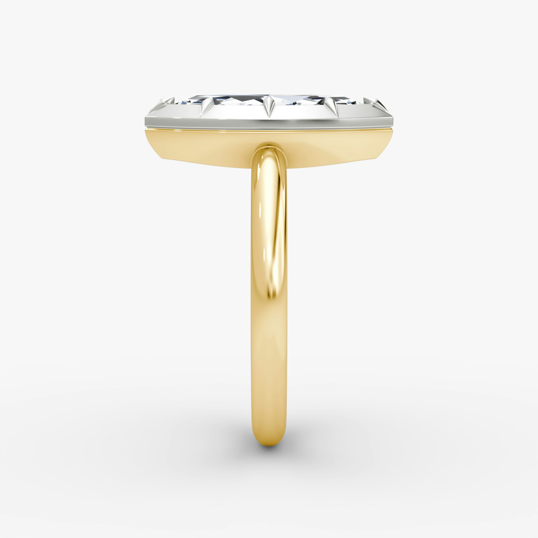 The Georgian | Marquise | 18k | Yellow Gold and Platinum | bandAccent: Plain | diamondOrientation: vertical | caratWeight: other