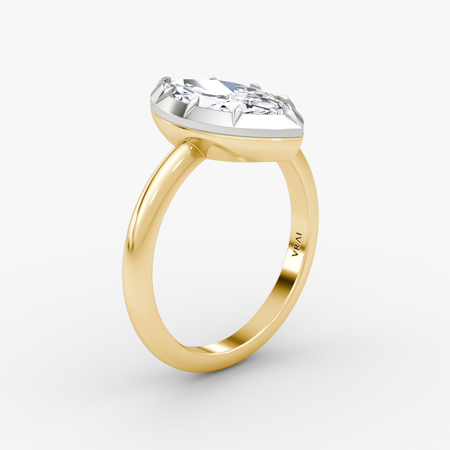 El Georgiano | Marquise | 18k | Oro amarillo y platino | bandAccent: Simple | diamondOrientation: vertical | caratWeight: other