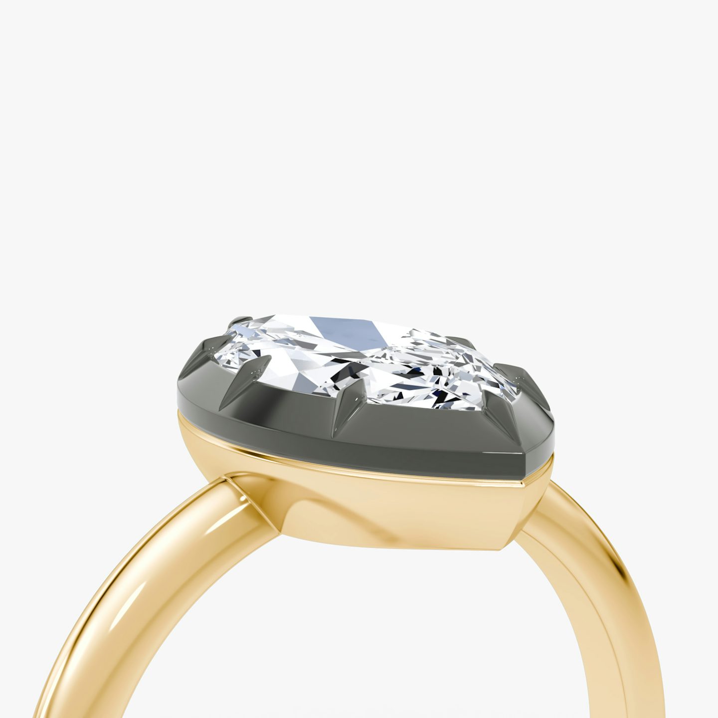 El Georgiano | Marquise | 18k | Oro amarillo y rodio negro | bandAccent: Simple | diamondOrientation: vertical | caratWeight: other