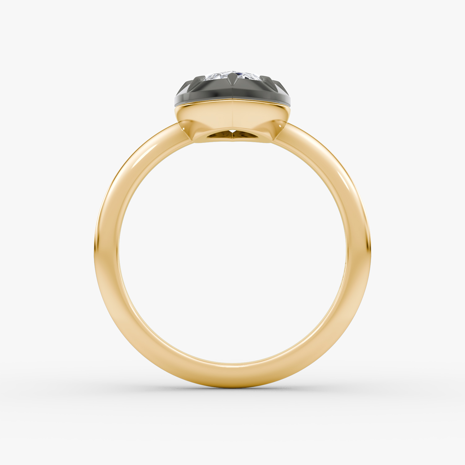 El Georgiano | Marquise | 18k | Oro amarillo y rodio negro | bandAccent: Simple | diamondOrientation: vertical | caratWeight: other