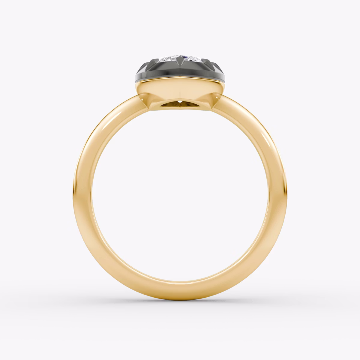El Georgiano | Marquise | 18k | Oro amarillo y rodio negro | bandAccent: Simple | diamondOrientation: vertical | caratWeight: other