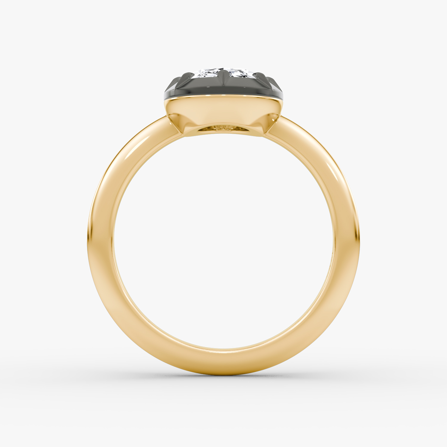 El Georgiano | Oval | 18k | Oro amarillo y rodio negro | bandAccent: Simple | diamondOrientation: vertical | caratWeight: other