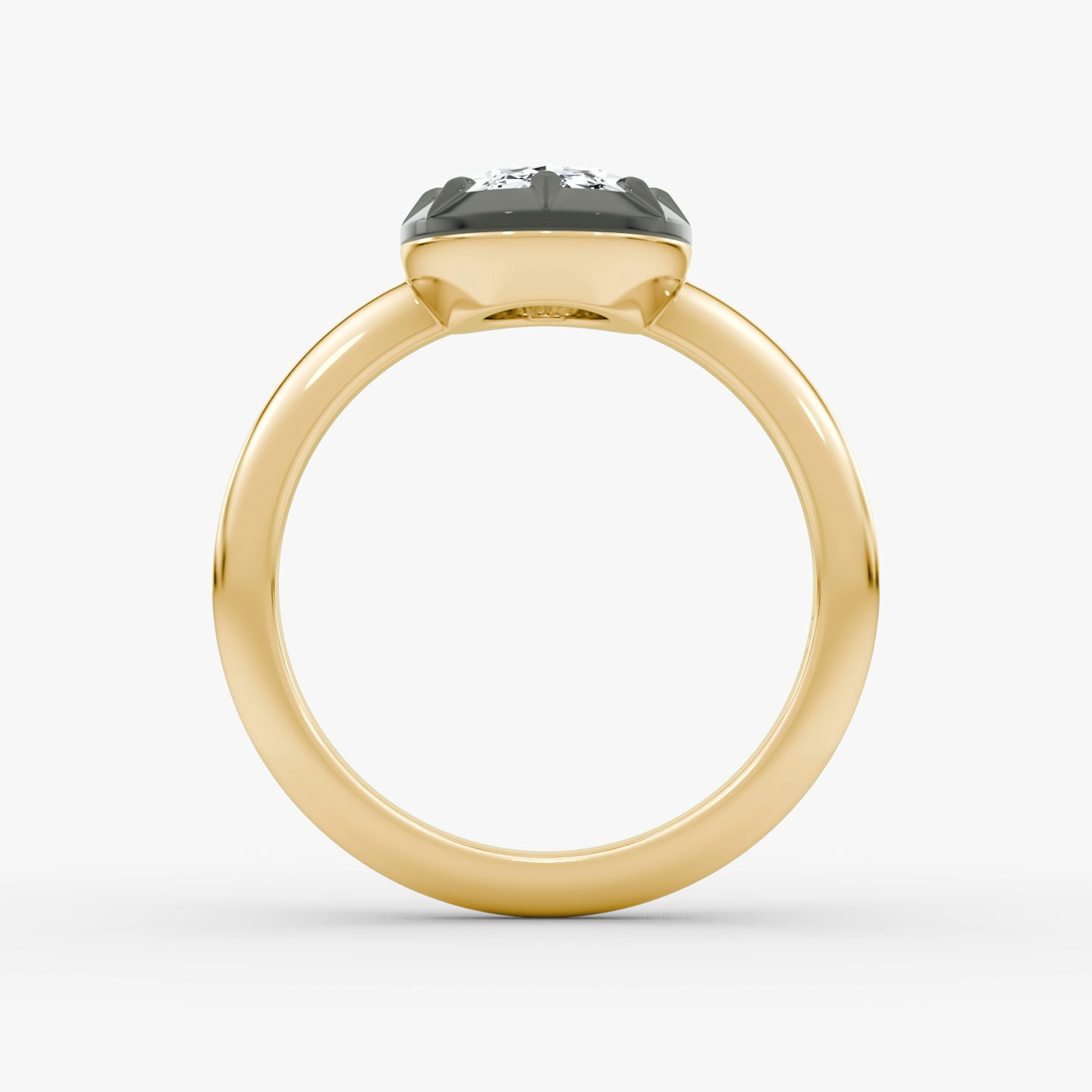 El Georgiano | Oval | 18k | Oro amarillo y rodio negro | bandAccent: Simple | diamondOrientation: vertical | caratWeight: other