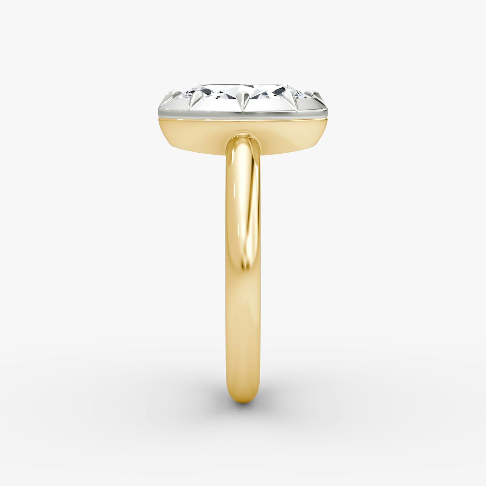 The Georgian | Oval | 18k | Yellow Gold and Platinum | bandAccent: Plain | diamondOrientation: vertical | caratWeight: other