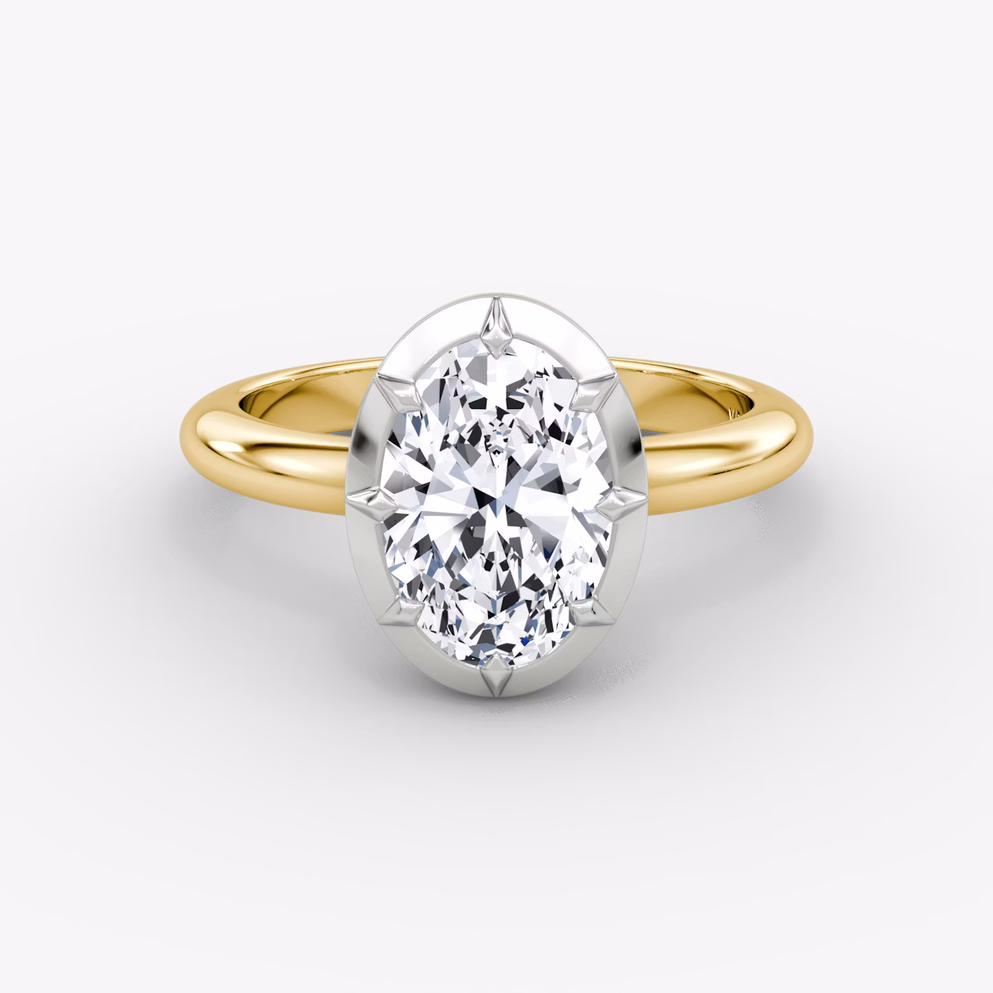 El Georgiano | Oval | 18k | Oro amarillo y platino | bandAccent: Simple | diamondOrientation: vertical | caratWeight: other
