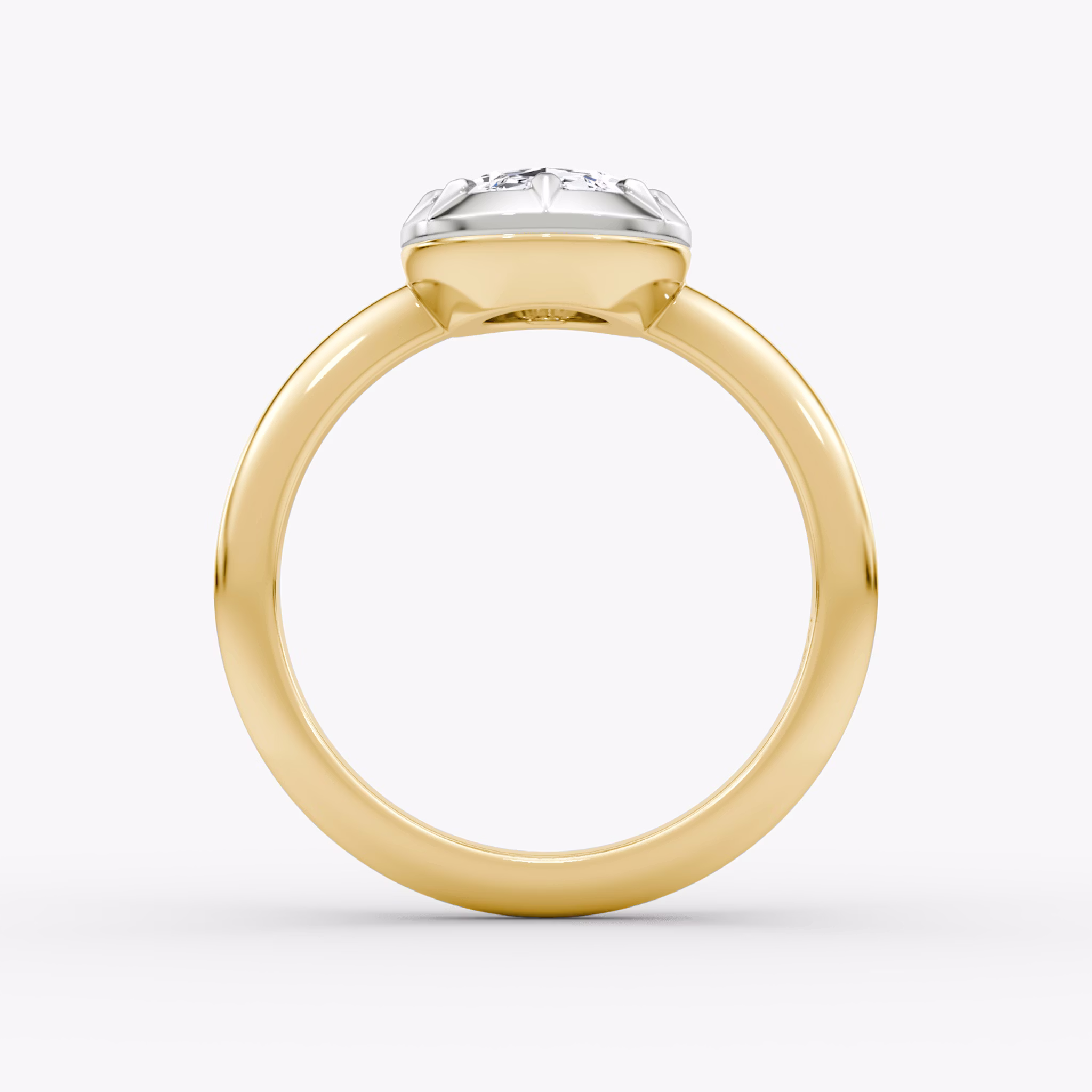 The Georgian | Oval | 18k | Yellow Gold and Platinum | bandAccent: Plain | diamondOrientation: vertical | caratWeight: other