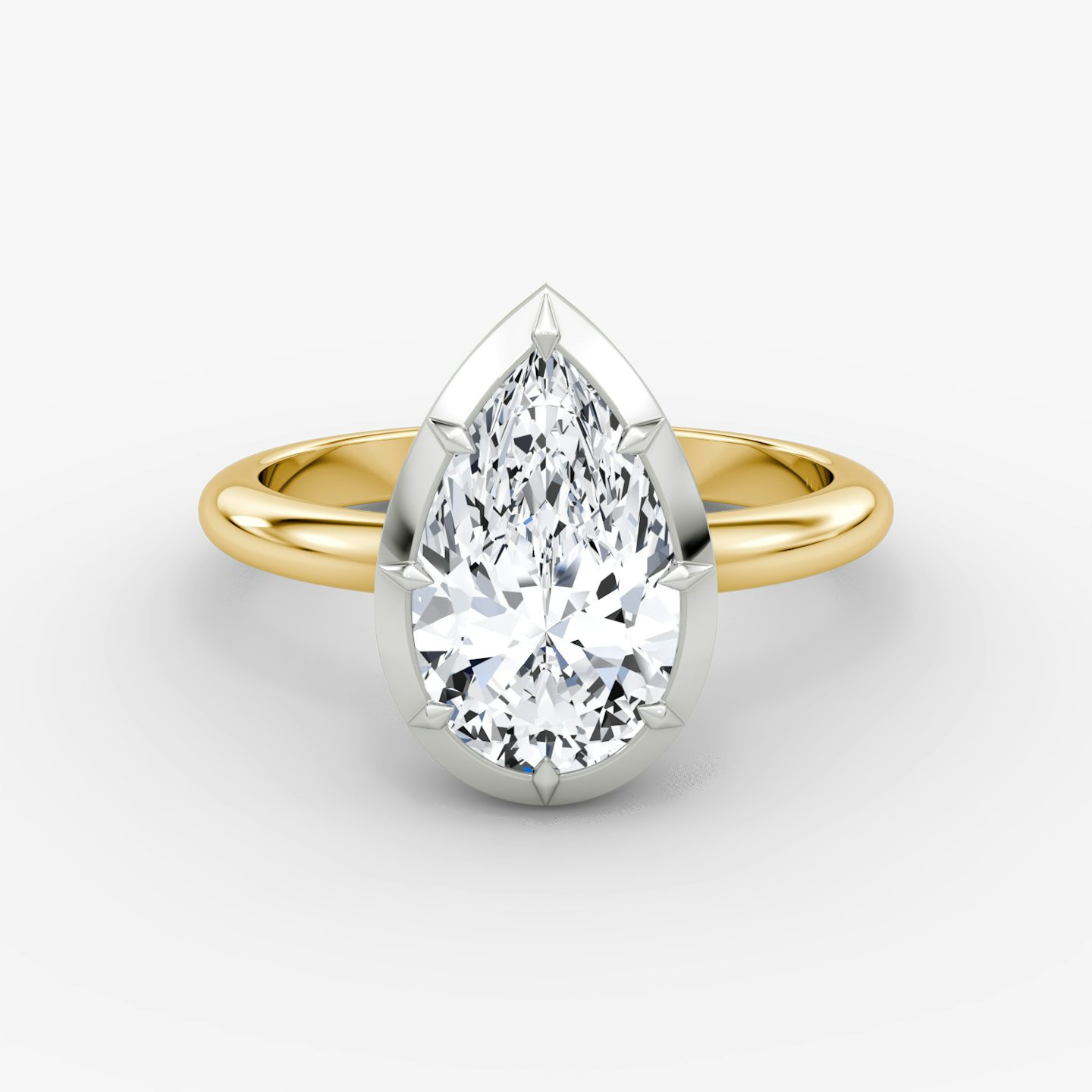 El Georgiano | Pera | 18k | Oro amarillo y platino | bandAccent: Simple | diamondOrientation: vertical | caratWeight: other